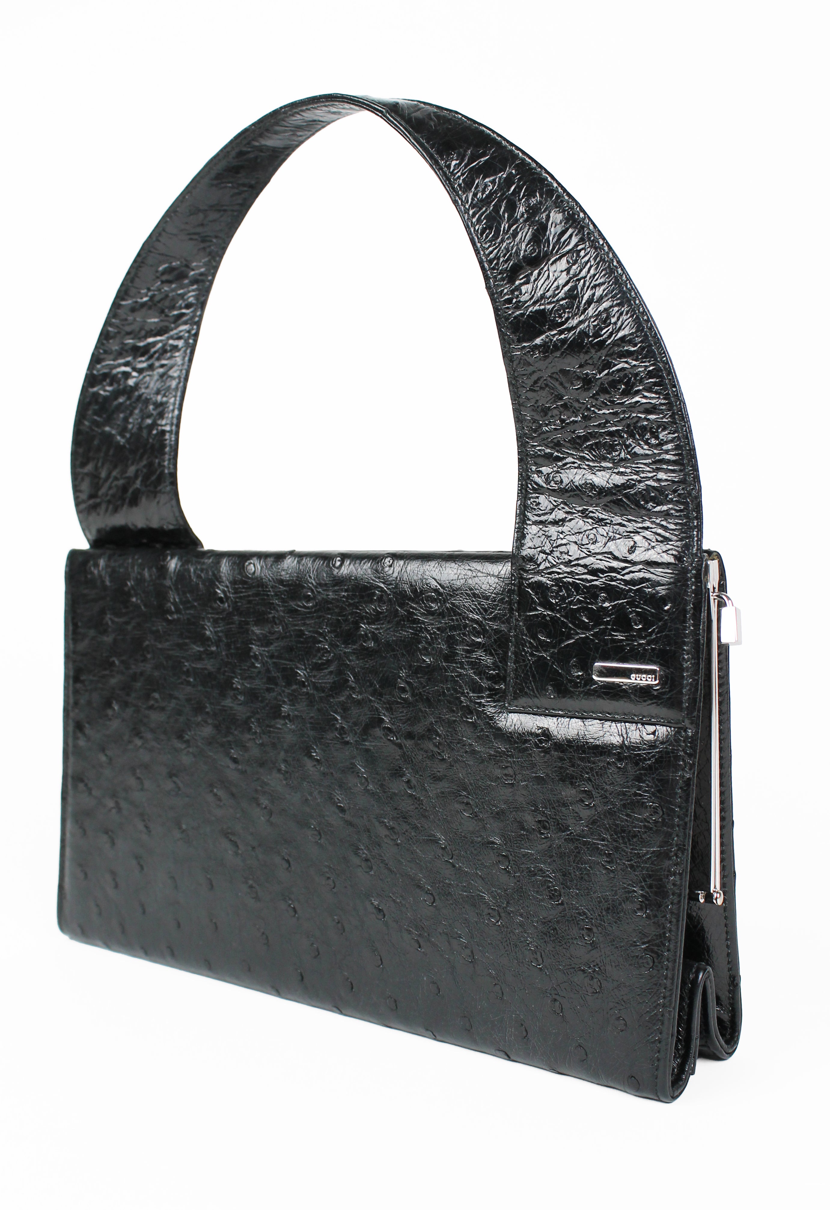 GUCCI TOM FORD SS 1998 OSTRICH LEATHER SHOULDER BAG