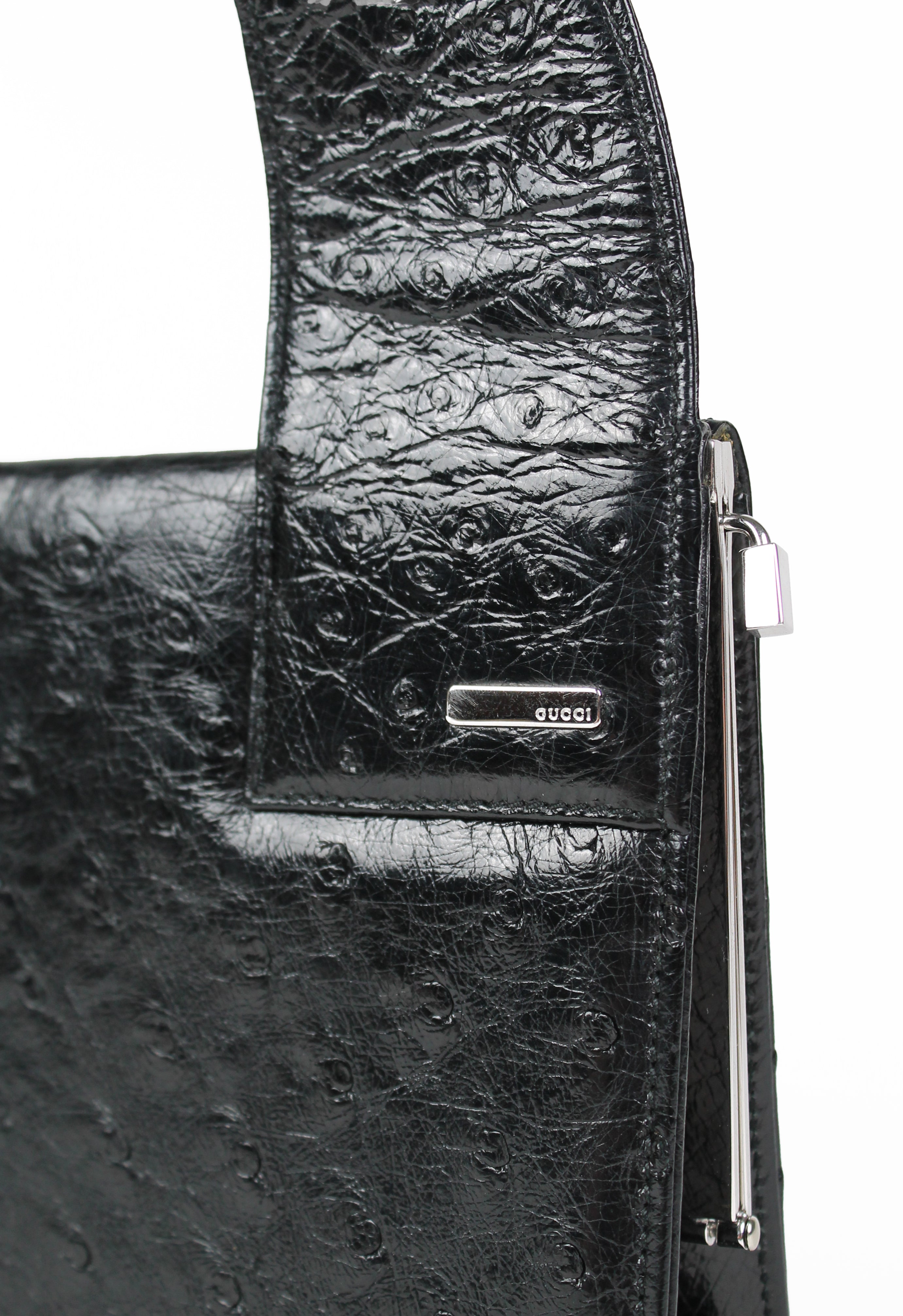 GUCCI TOM FORD SS 1998 OSTRICH LEATHER SHOULDER BAG