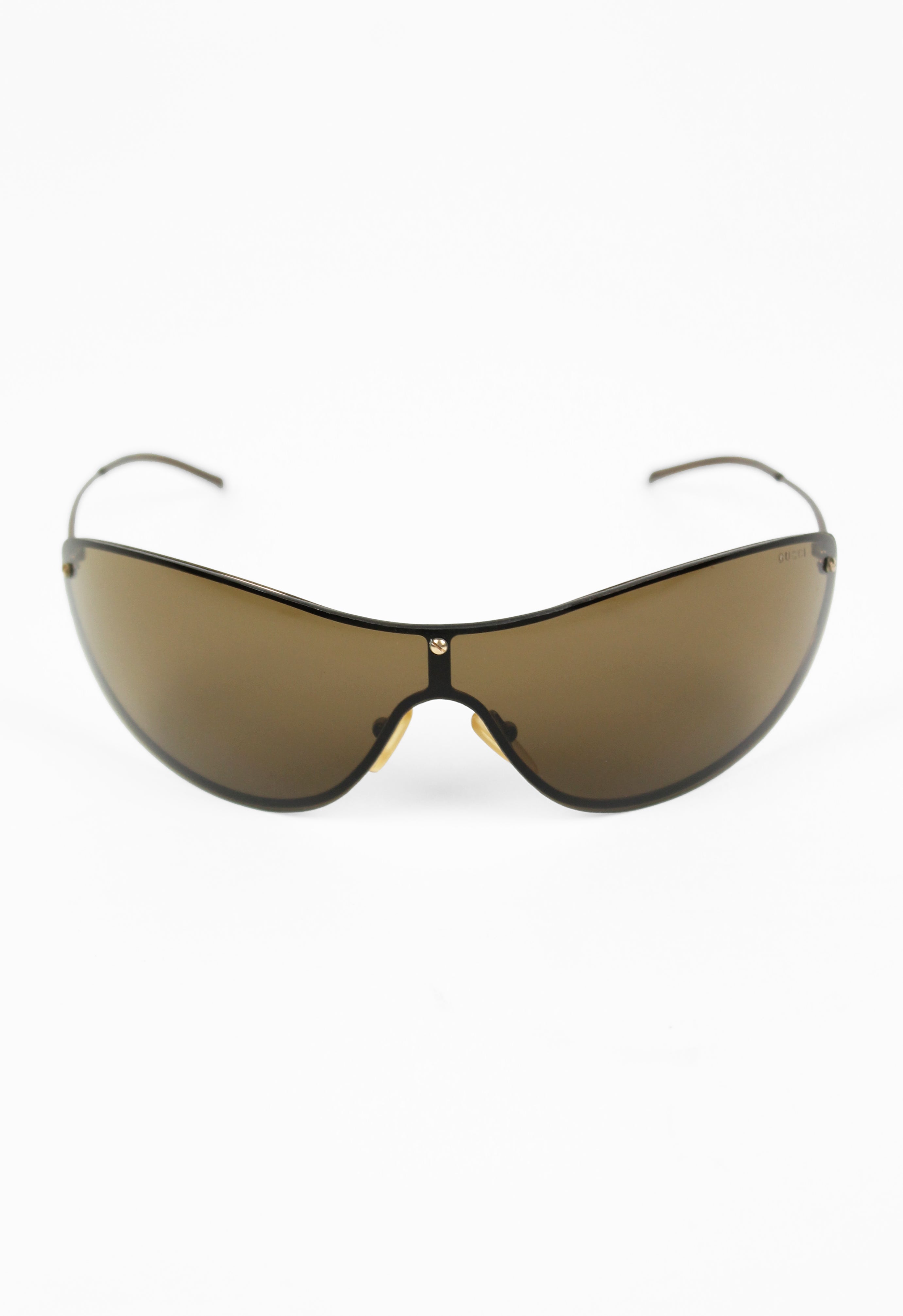 GUCCI TOM FORD SS 2001 BROWN CURVED WRAPAROUND SUNGLASSES