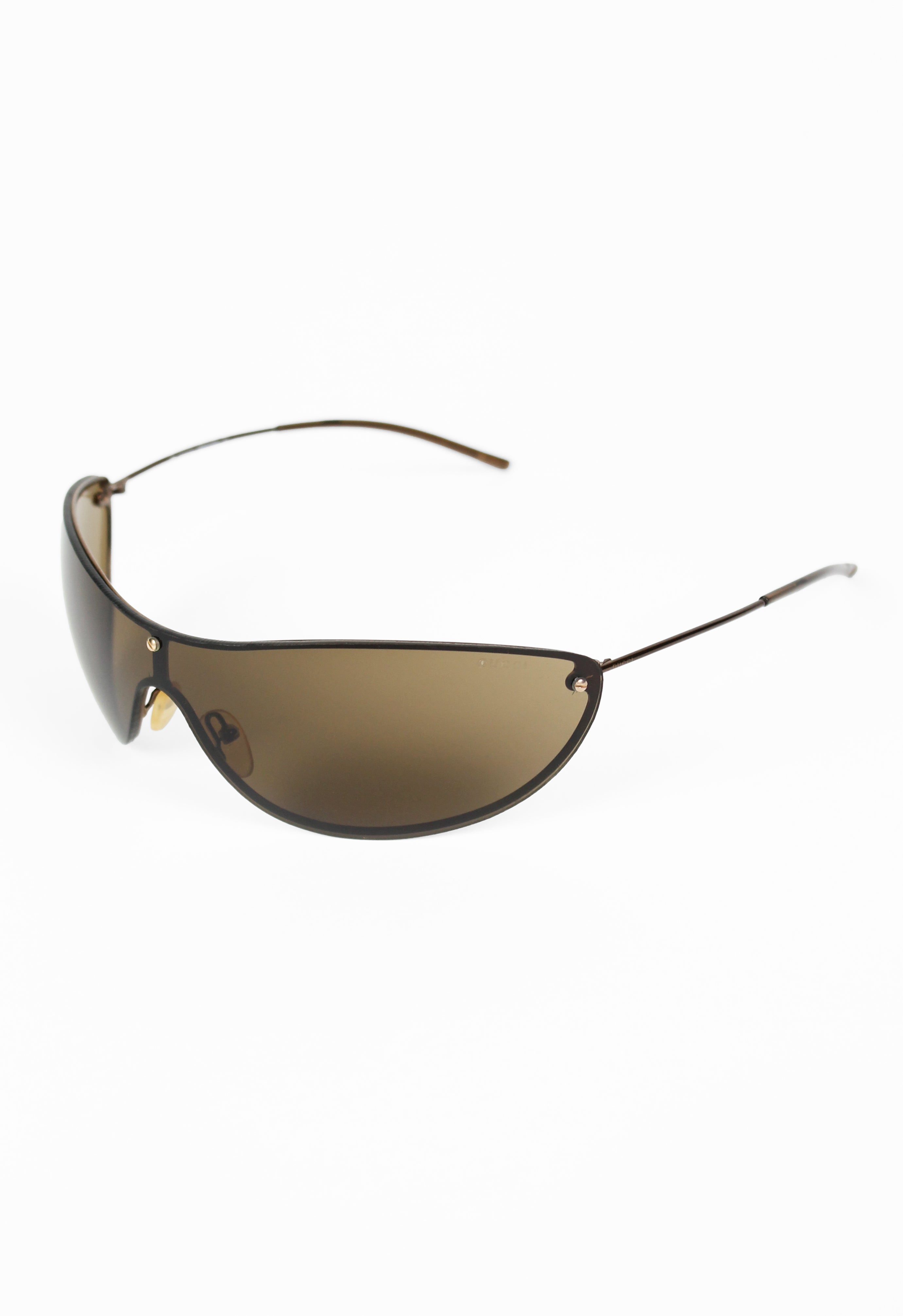 GUCCI TOM FORD SS 2001 BROWN CURVED WRAPAROUND SUNGLASSES