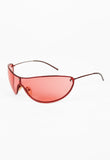 GUCCI TOM FORD SS 2001 RED CURVED WRAPAROUND SUNGLASSES