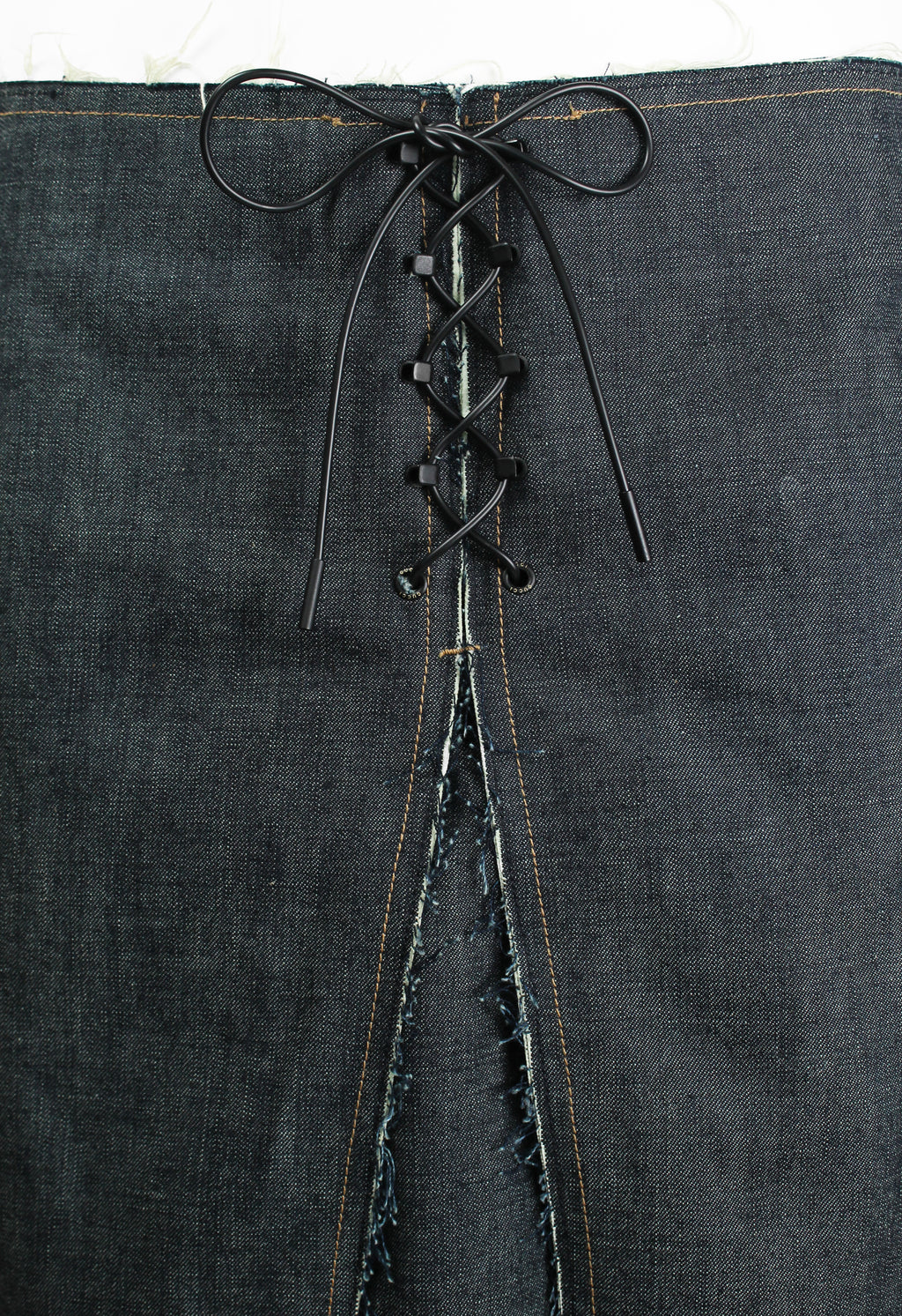 GUCCI TOM FORD SS 2002 LACE UP DENIM SKIRT