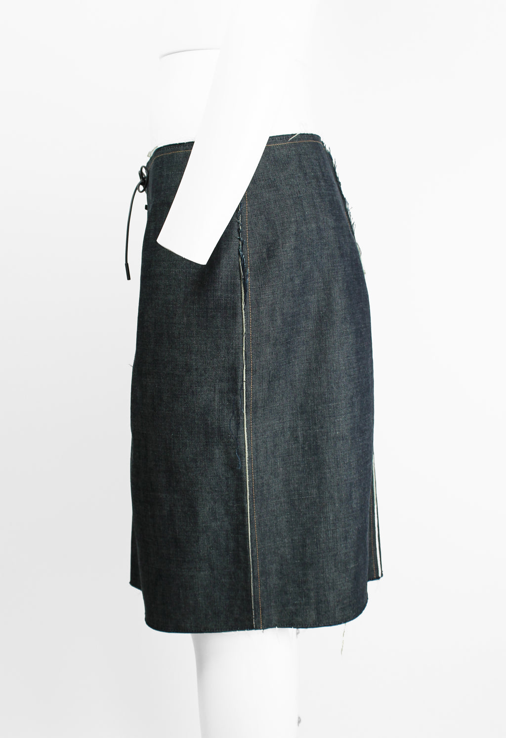 GUCCI TOM FORD SS 2002 LACE UP DENIM SKIRT