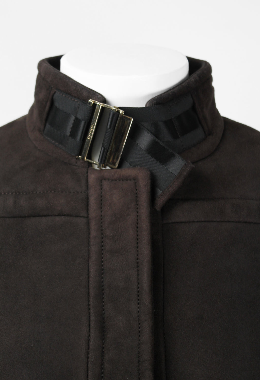 GUCCI TOM FORD FW 2004 BROWN SHEARLING BUCKLE JACKET