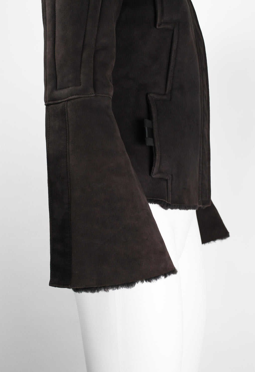 GUCCI TOM FORD FW 2004 BROWN SHEARLING BUCKLE JACKET