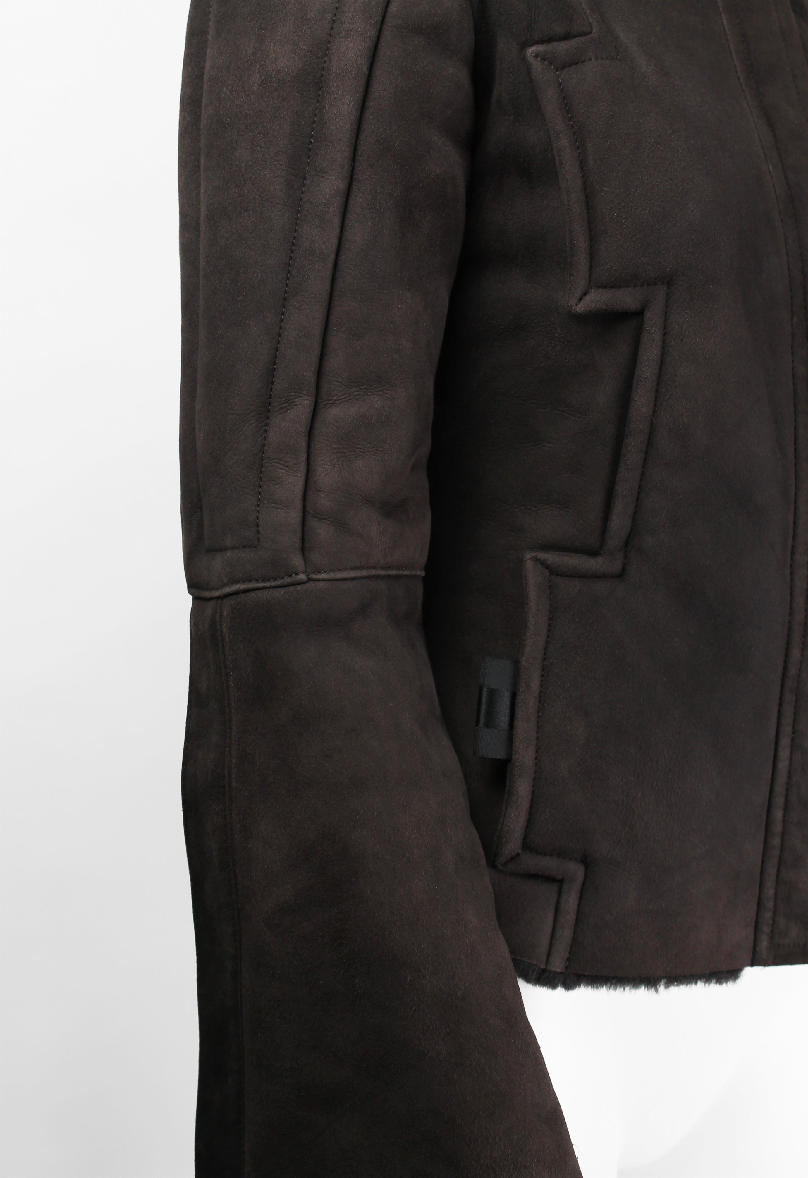 GUCCI TOM FORD FW 2004 BROWN SHEARLING BUCKLE JACKET