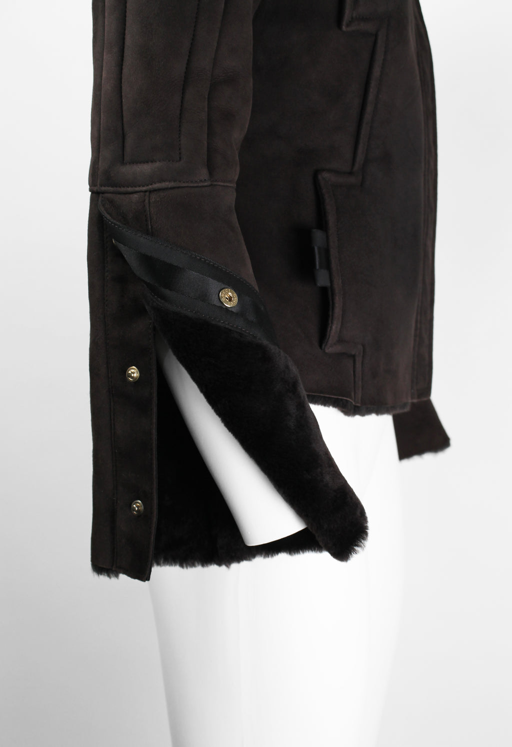 GUCCI TOM FORD FW 2004 BROWN SHEARLING BUCKLE JACKET