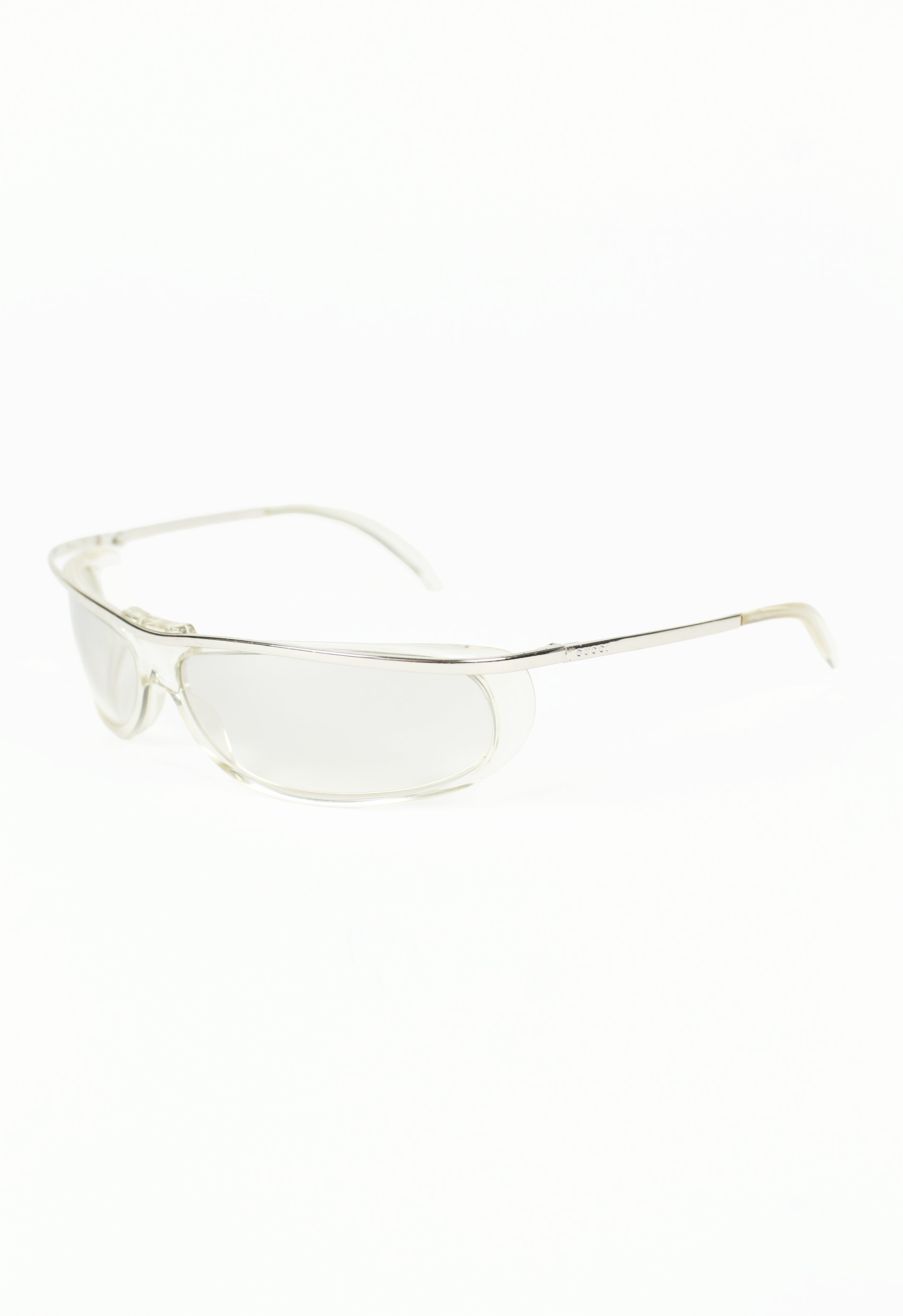 GUCCI TOM FORD CLEAR SUSPENDED WRAPAROUND SUNGLASSES