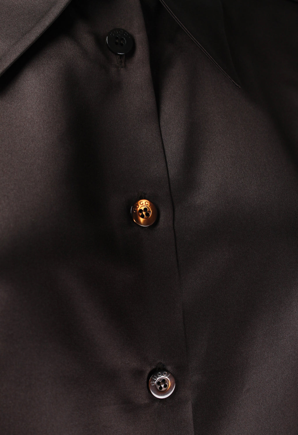 GUCCI TOM FORD FW 1996 BROWN SILK MILITARY SHIRT