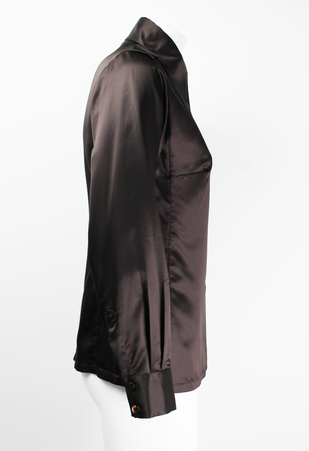 GUCCI TOM FORD FW 1996 BROWN SILK MILITARY SHIRT