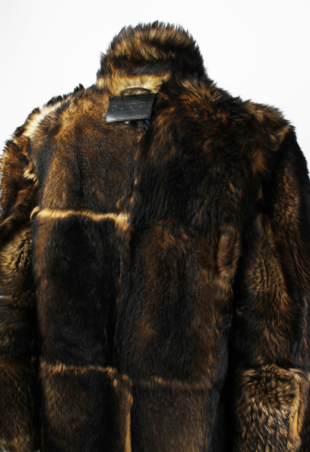 GUCCI TOM FORD FW 1997 HEAVY PANELLED SUEDE & FUR COAT