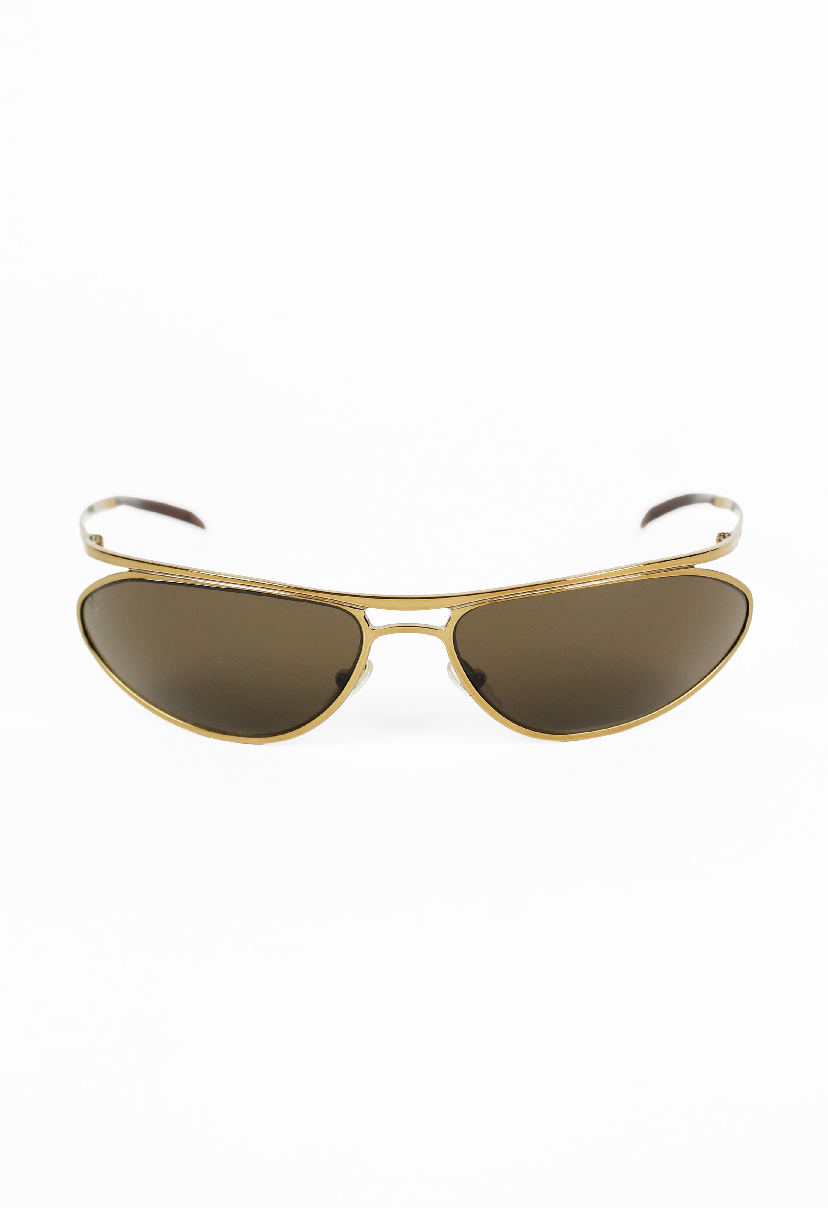 GUCCI TOM FORD FW 2001 CURVED SUSPENDED GOLD SUNGLASSES