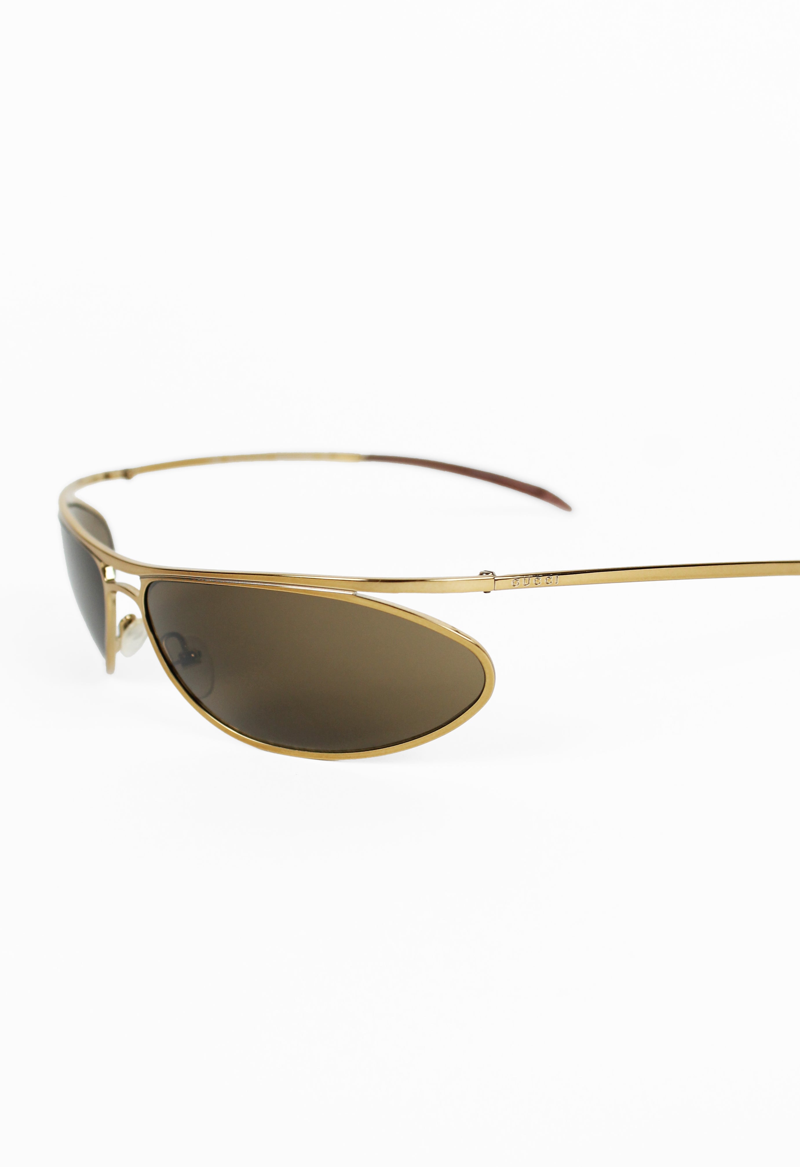 GUCCI TOM FORD FW 2001 CURVED SUSPENDED GOLD SUNGLASSES