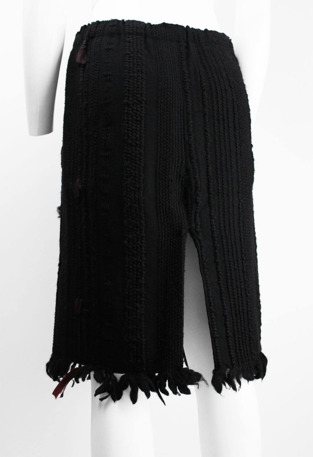GUCCI TOM FORD FW 2002 FUR AND RIBBON KNITTED SKIRT
