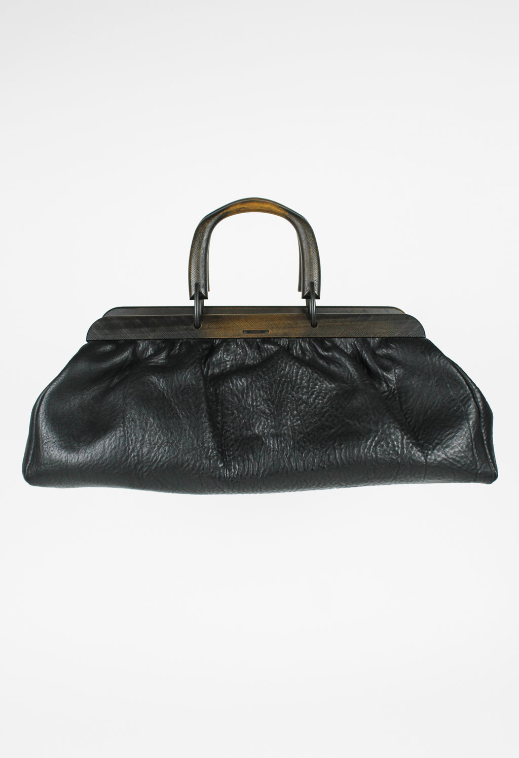 GUCCI TOM FORD FW 2002 XL LEATHER WOODEN HANDLE DOCTORS BAG