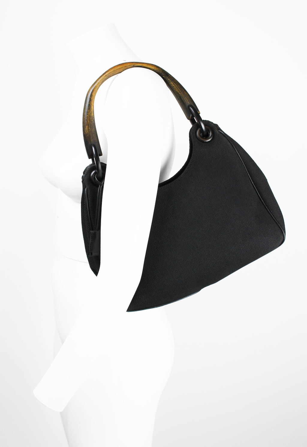 GUCCI TOM FORD FW 2002 WOODEN HANDLE SHOULDER BAG