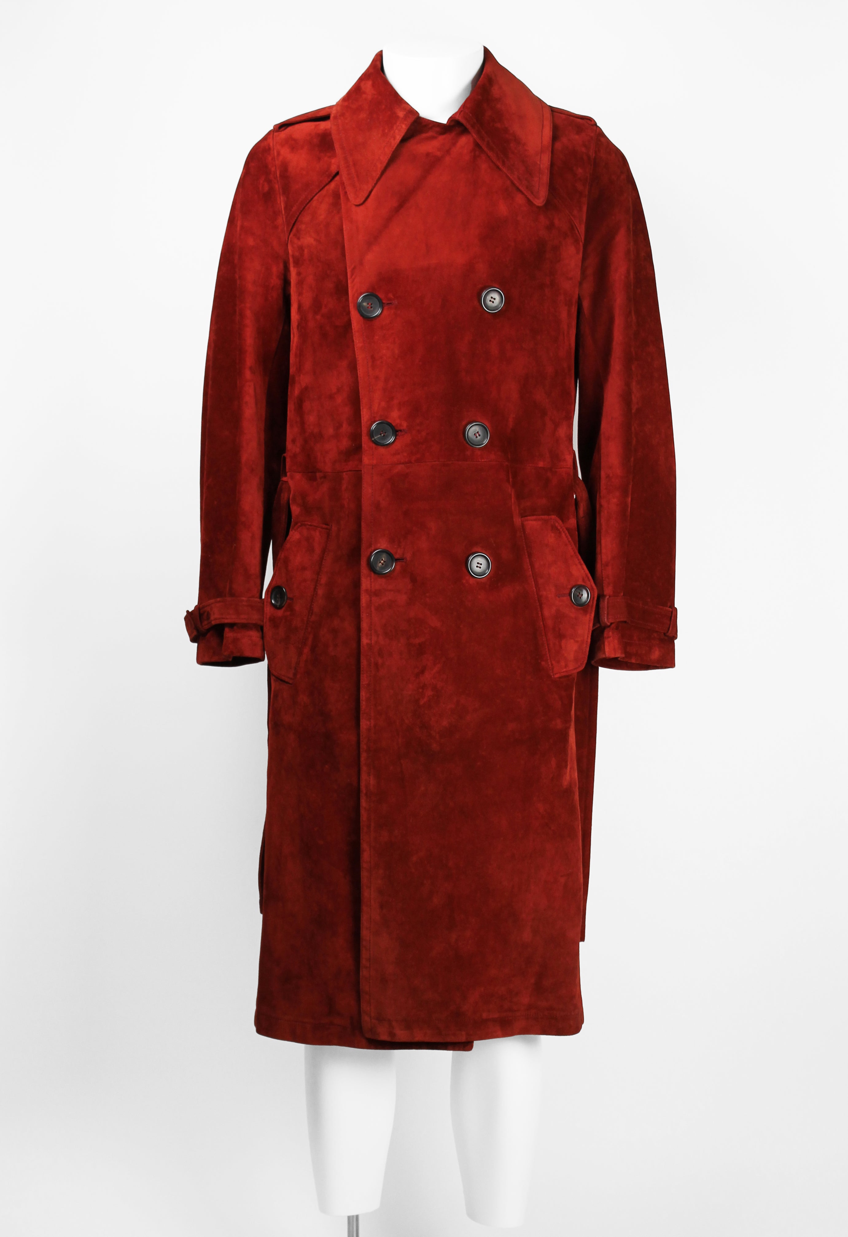 GUCCI TOM FORD FW 2003 RED SUEDE COAT