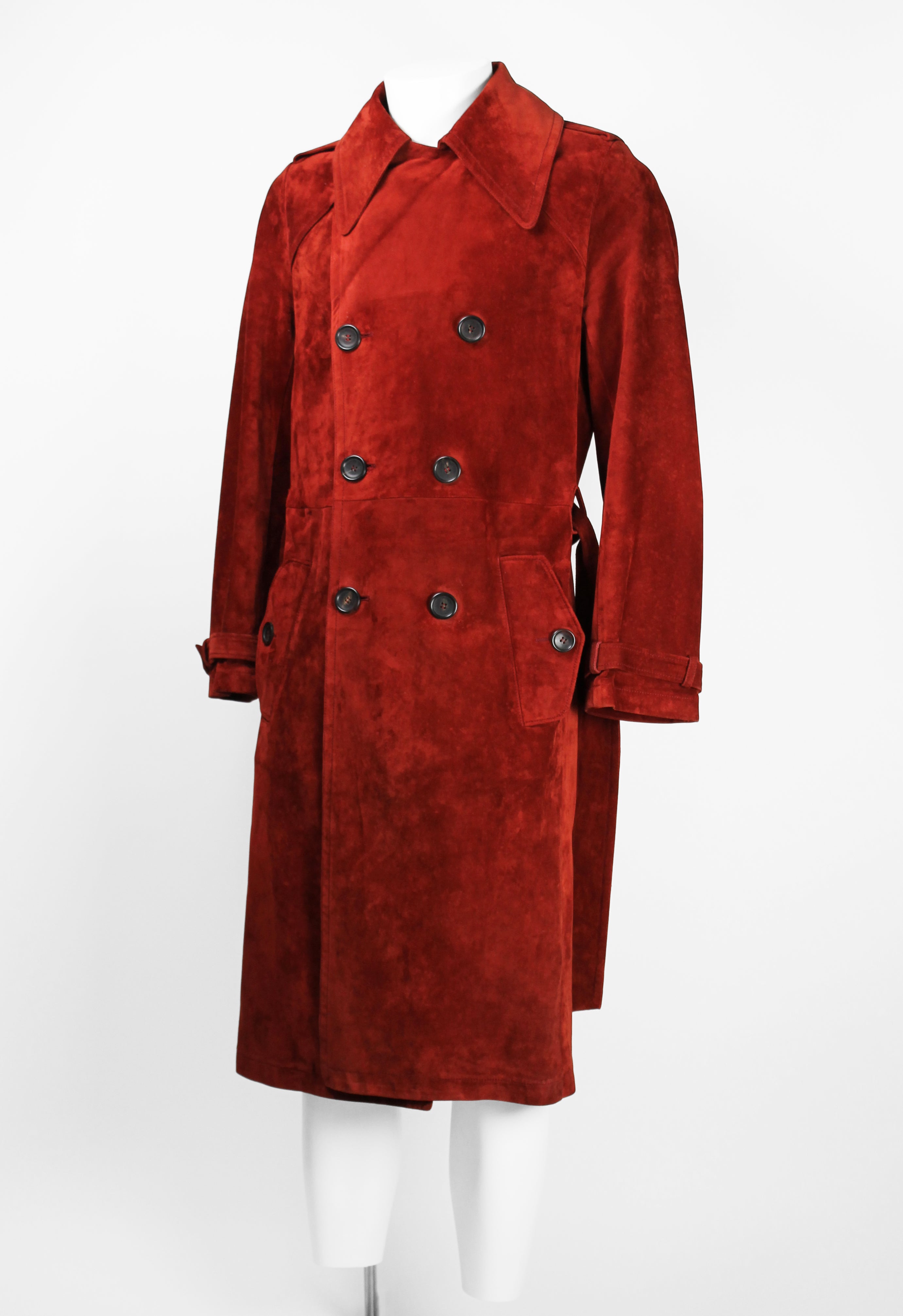GUCCI TOM FORD FW 2003 RED SUEDE COAT