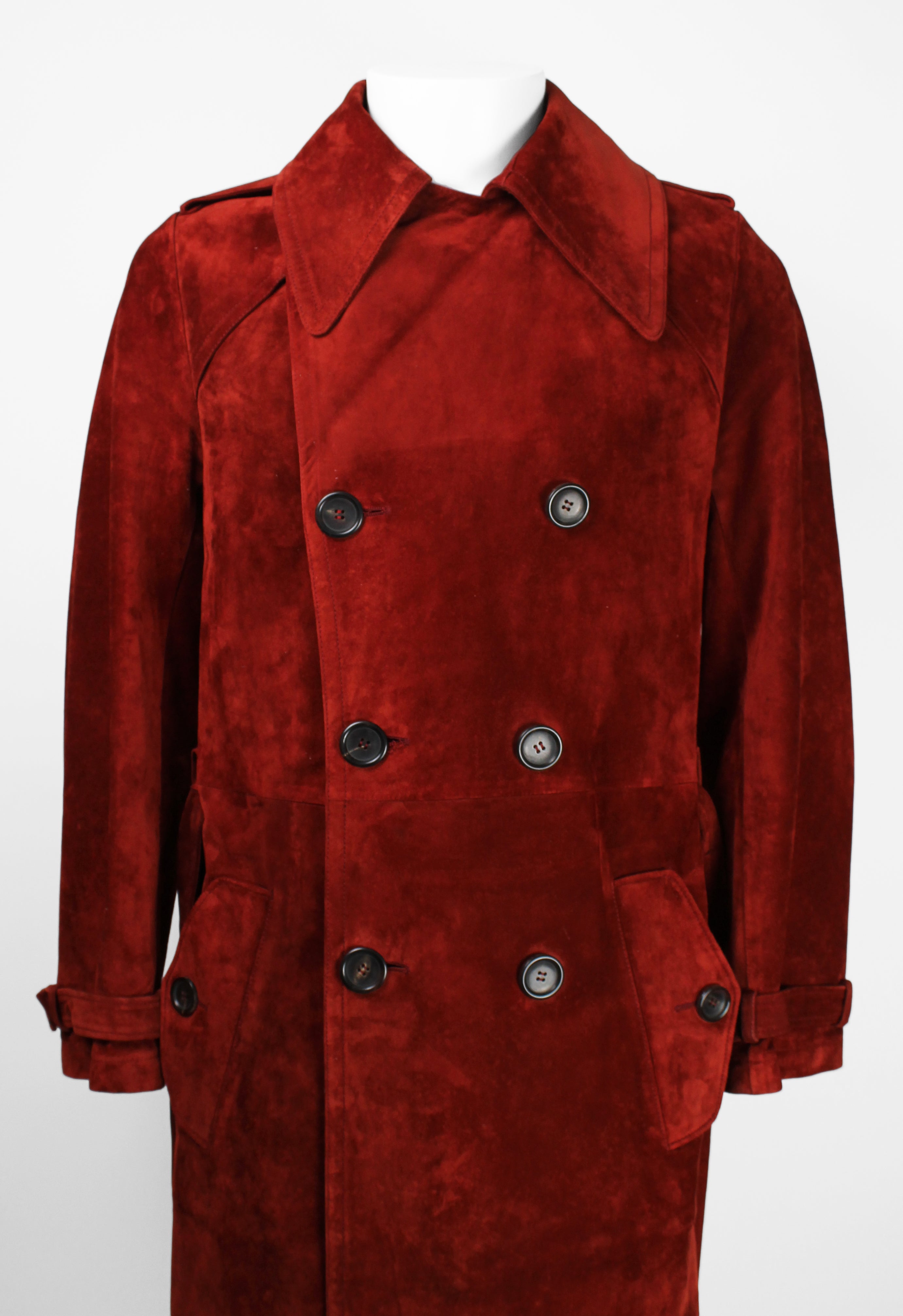 GUCCI TOM FORD FW 2003 RED SUEDE COAT