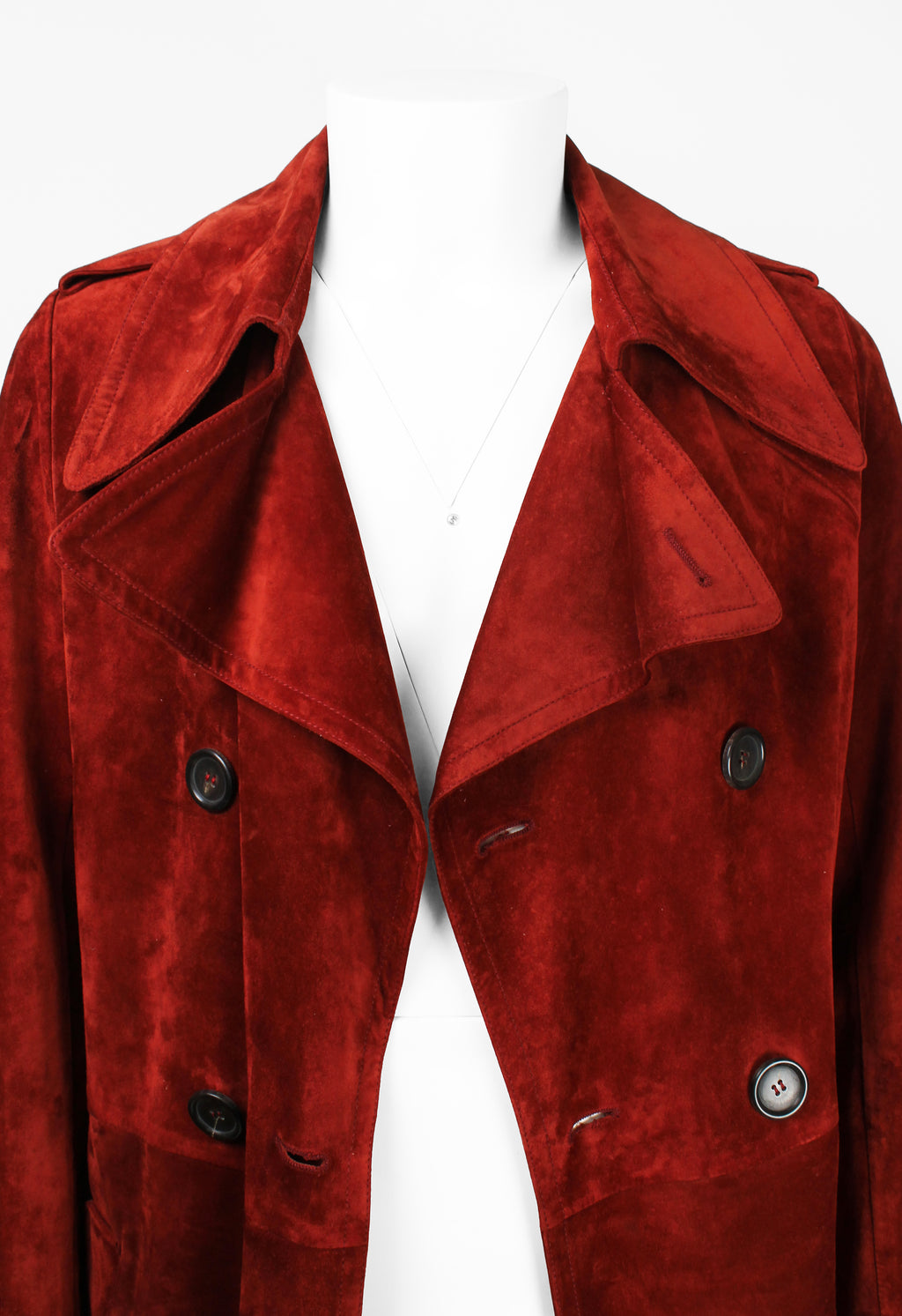 GUCCI TOM FORD FW 2003 RED SUEDE COAT
