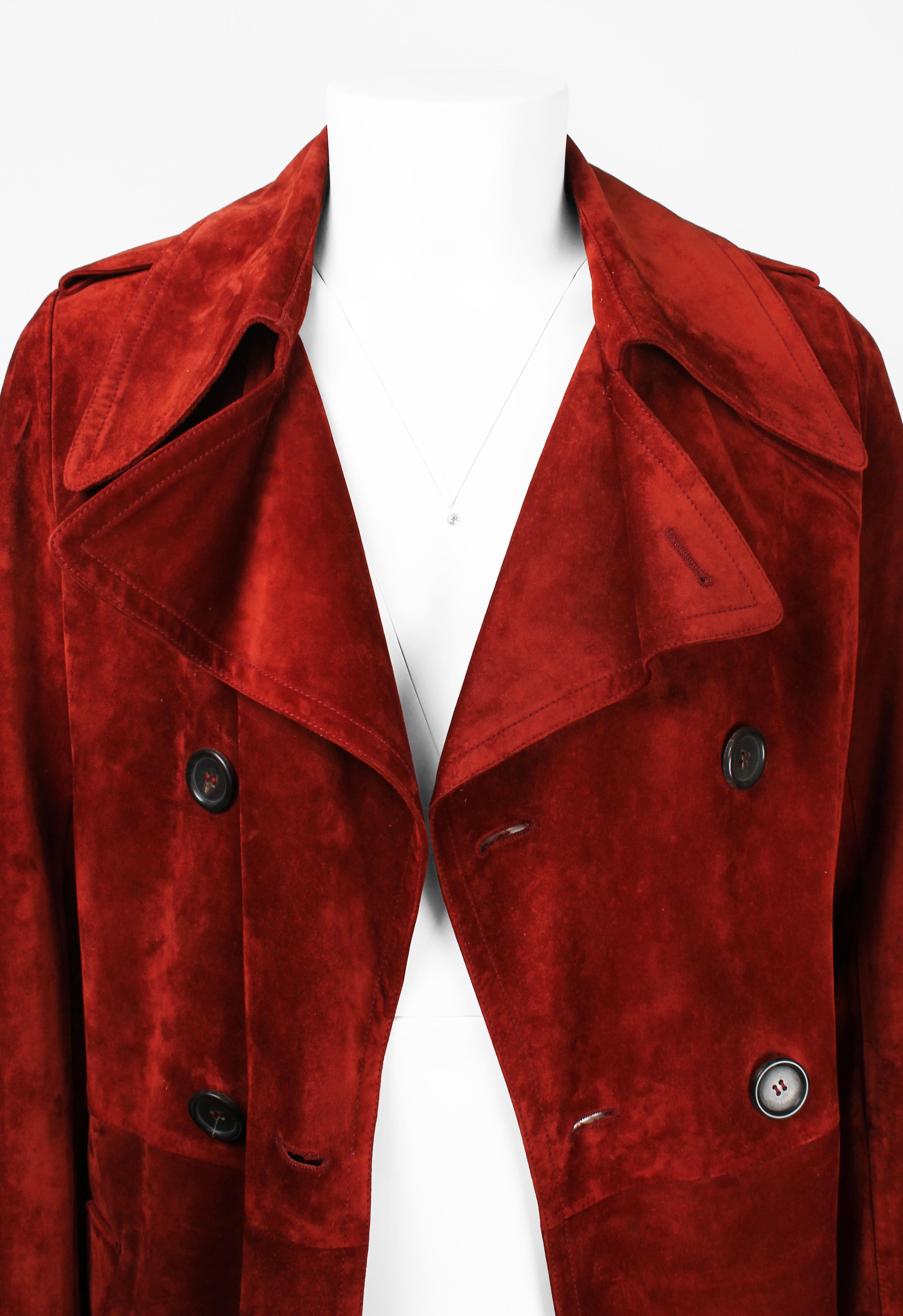 GUCCI TOM FORD FW 2003 RED SUEDE COAT
