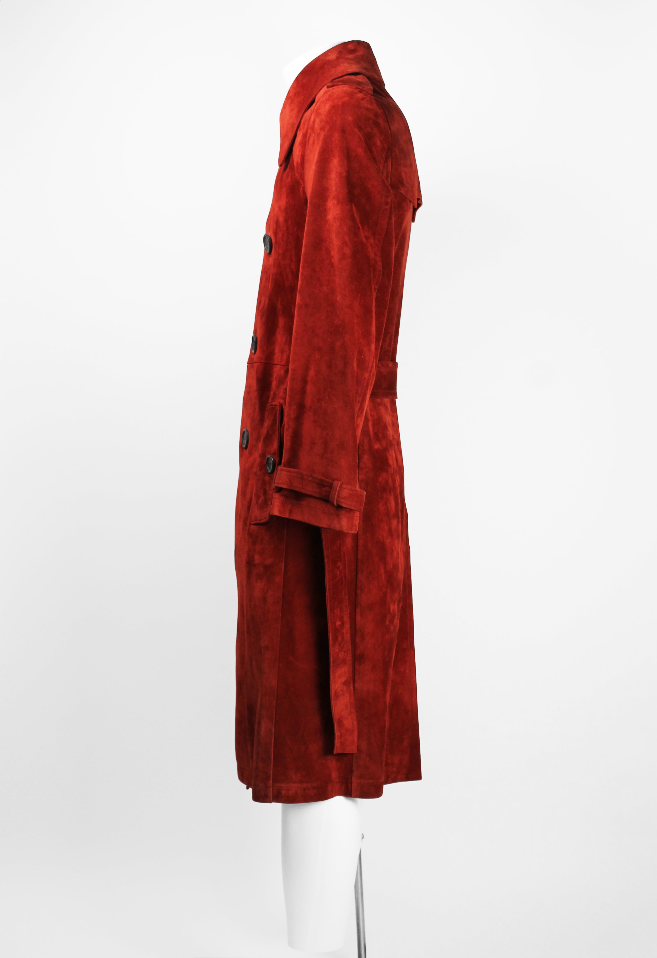 GUCCI TOM FORD FW 2003 RED SUEDE COAT