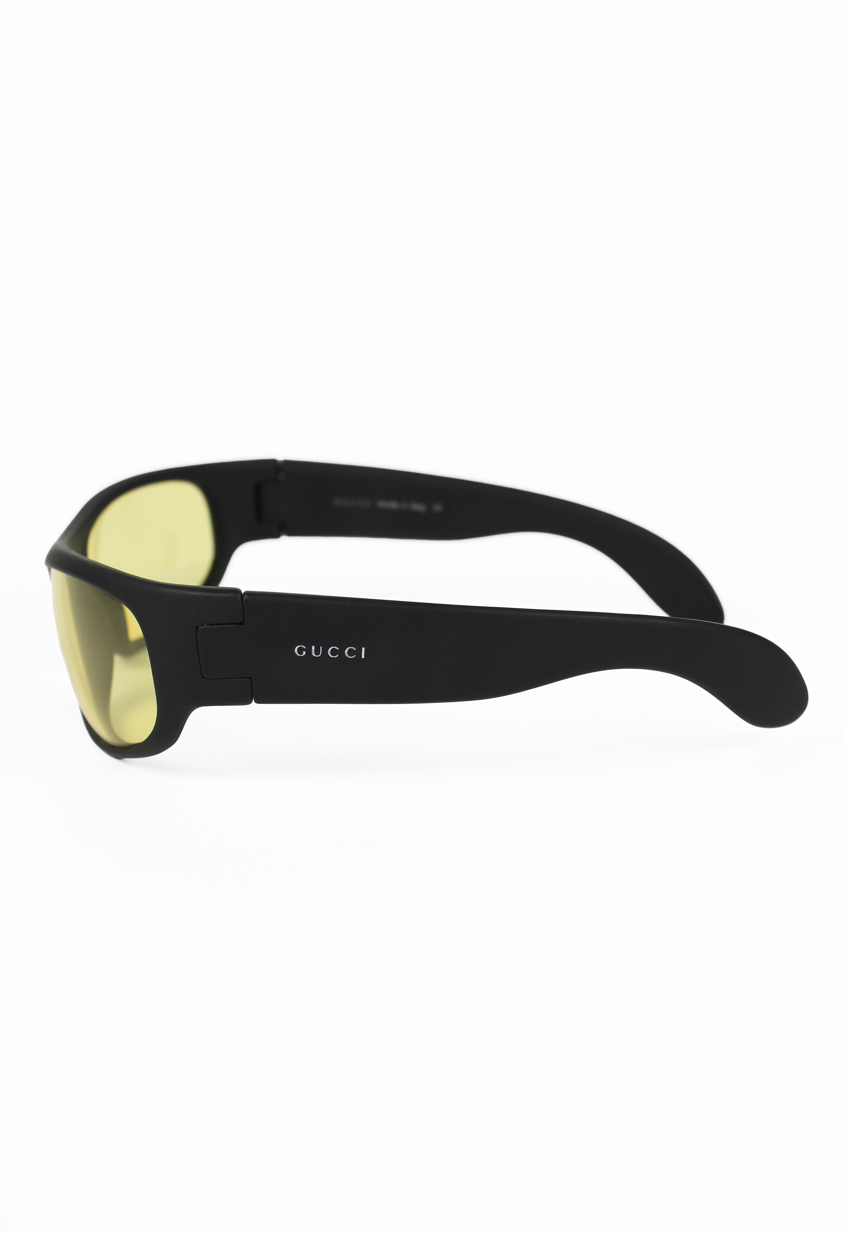 GUCCI TOM FORD MATTE BLACK AND YELLOW BOLD GOGGLE SUNGLASSES
