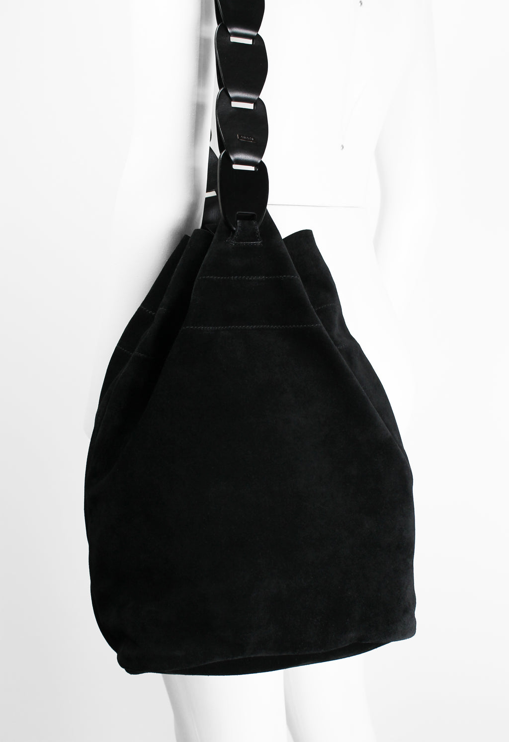 GUCCI TOM FORD SS 1997 CHAIN STRAP SUEDE BUCKET BAG