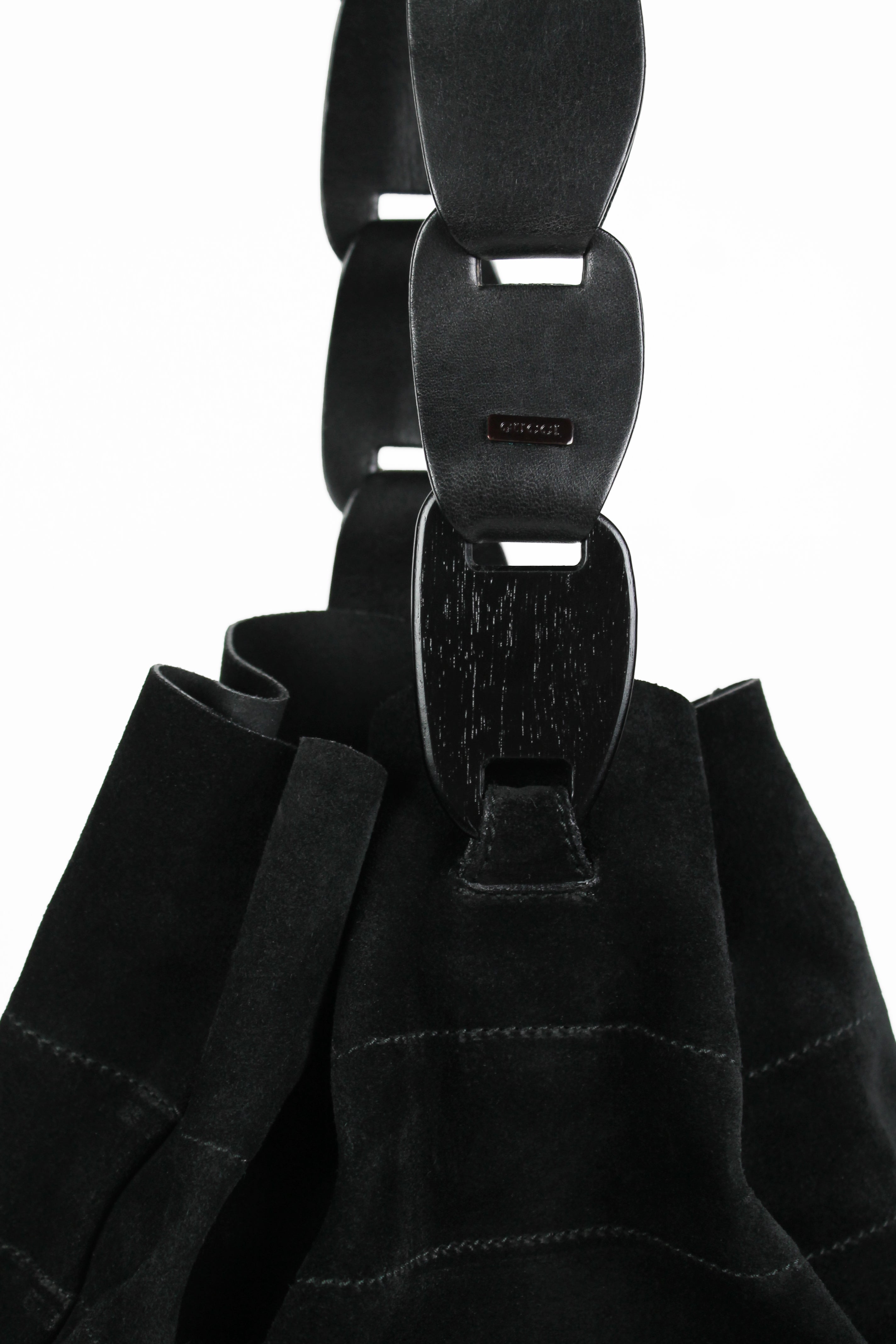 GUCCI TOM FORD SS 1997 CHAIN STRAP SUEDE BUCKET BAG