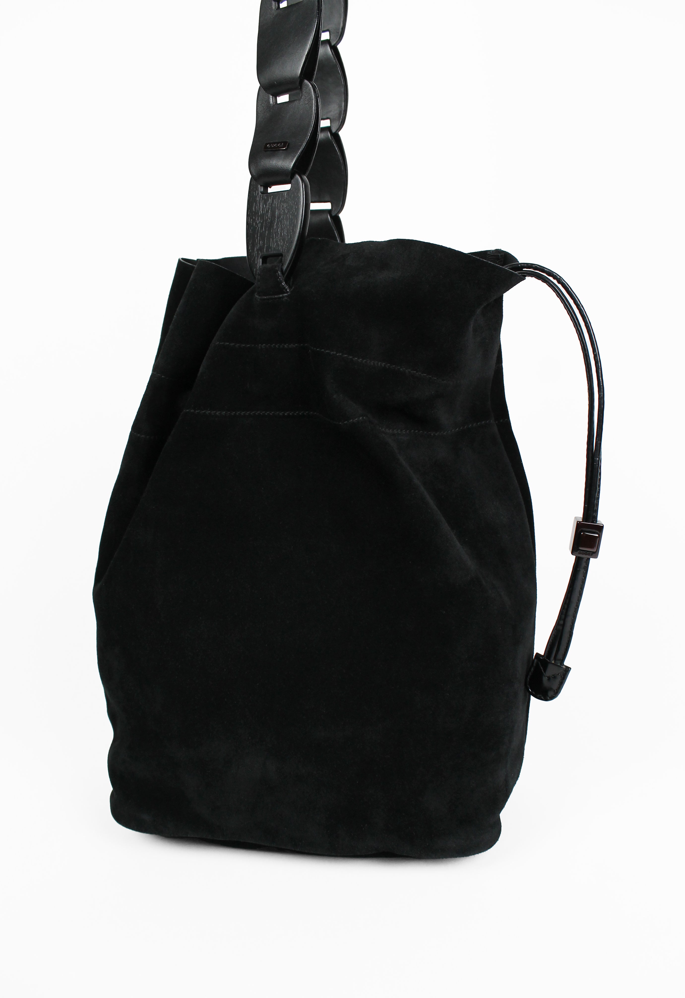 GUCCI TOM FORD SS 1997 CHAIN STRAP SUEDE BUCKET BAG