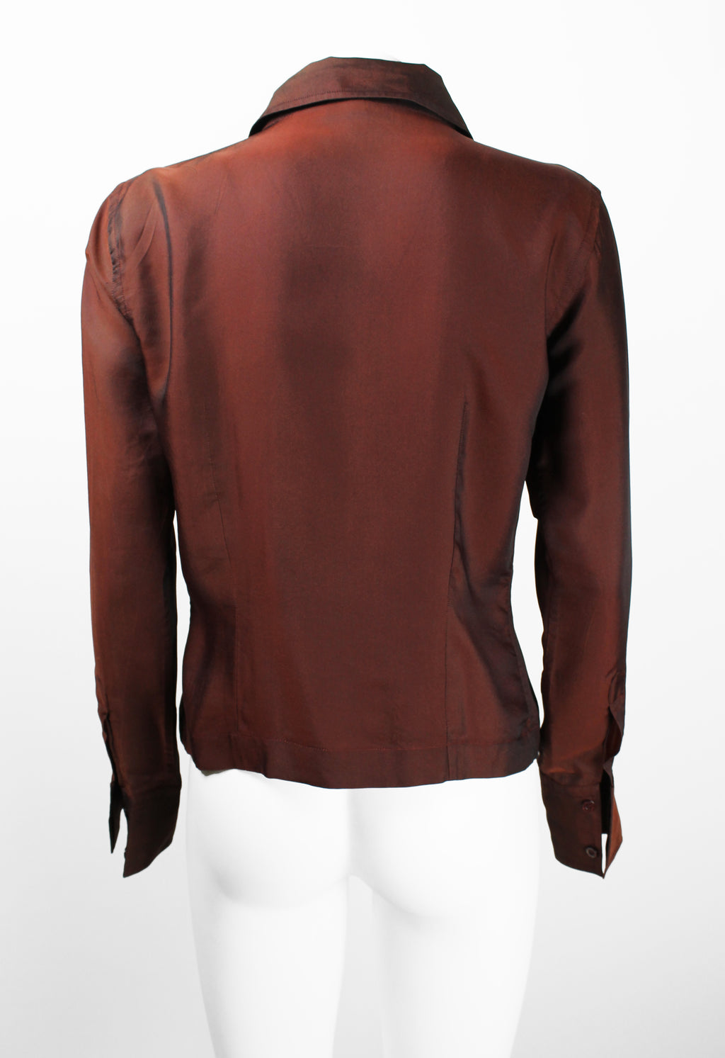 GUCCI TOM FORD SS 1998 SILK IRIDESCENT RED SHIRT
