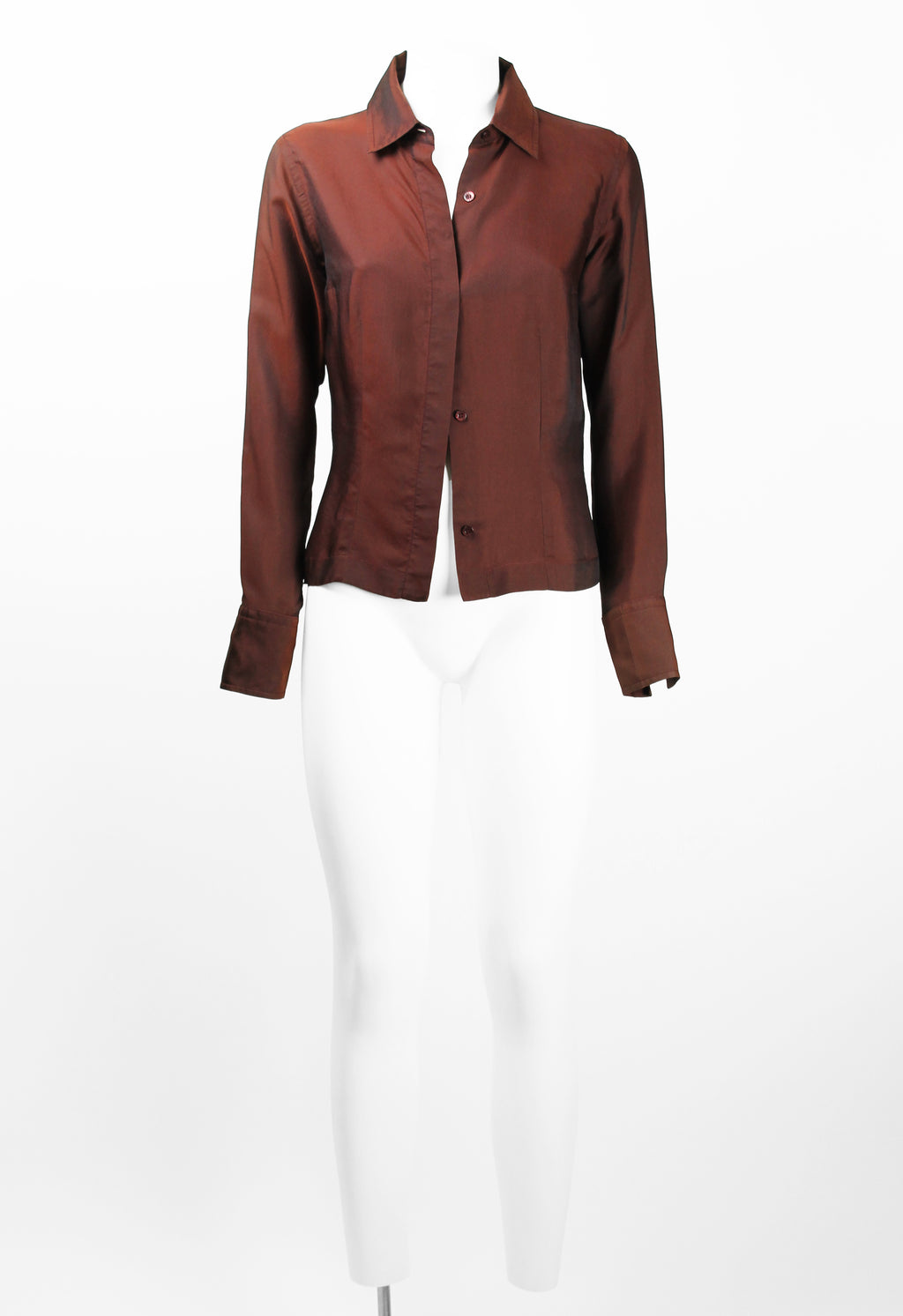 GUCCI TOM FORD SS 1998 SILK IRIDESCENT RED SHIRT