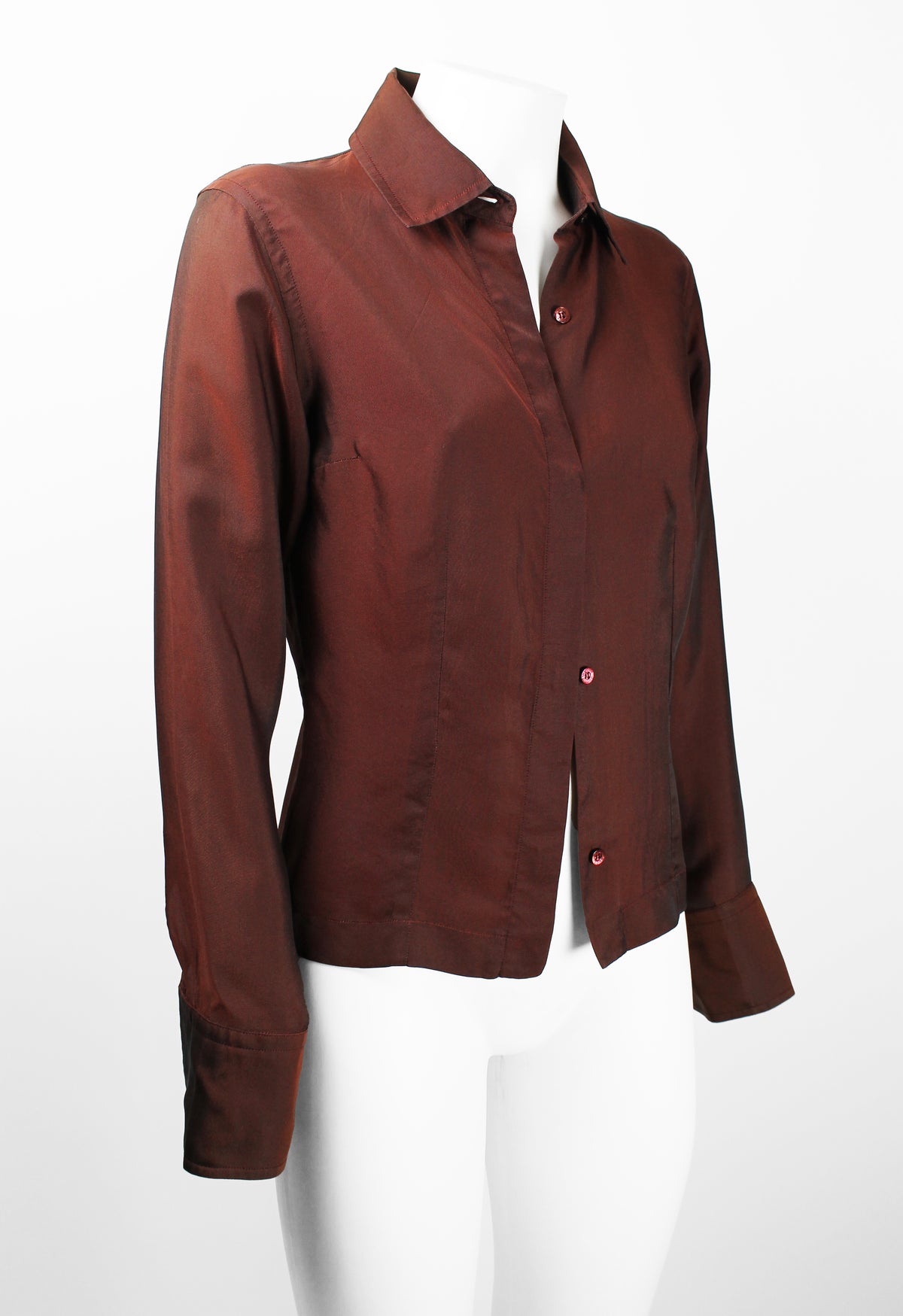 GUCCI TOM FORD SS 1998 SILK IRIDESCENT RED SHIRT