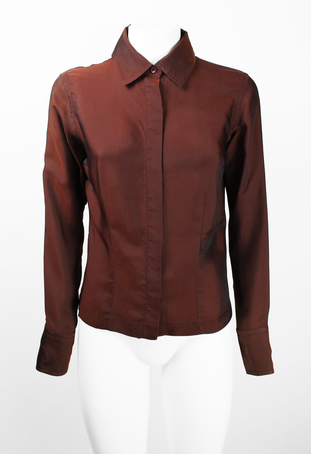GUCCI TOM FORD SS 1998 SILK IRIDESCENT RED SHIRT
