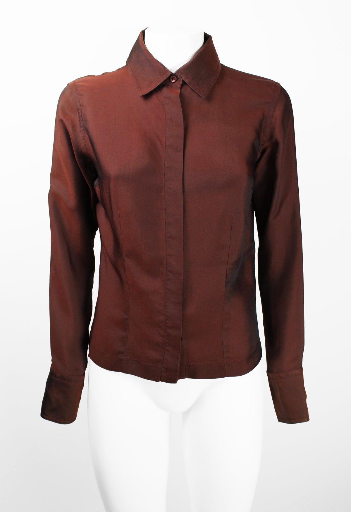 GUCCI TOM FORD SS 1998 SILK IRIDESCENT RED SHIRT