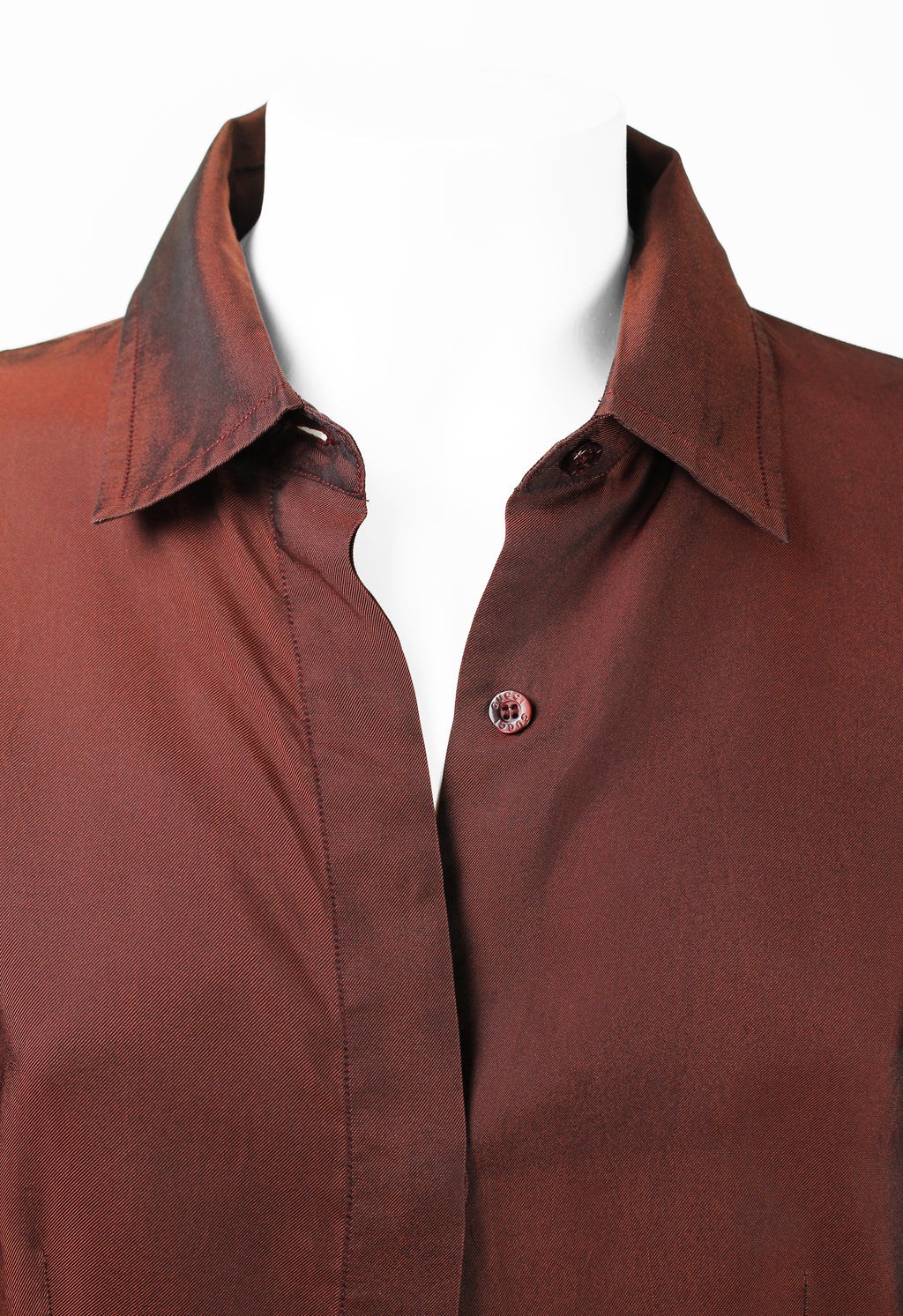 GUCCI TOM FORD SS 1998 SILK IRIDESCENT RED SHIRT