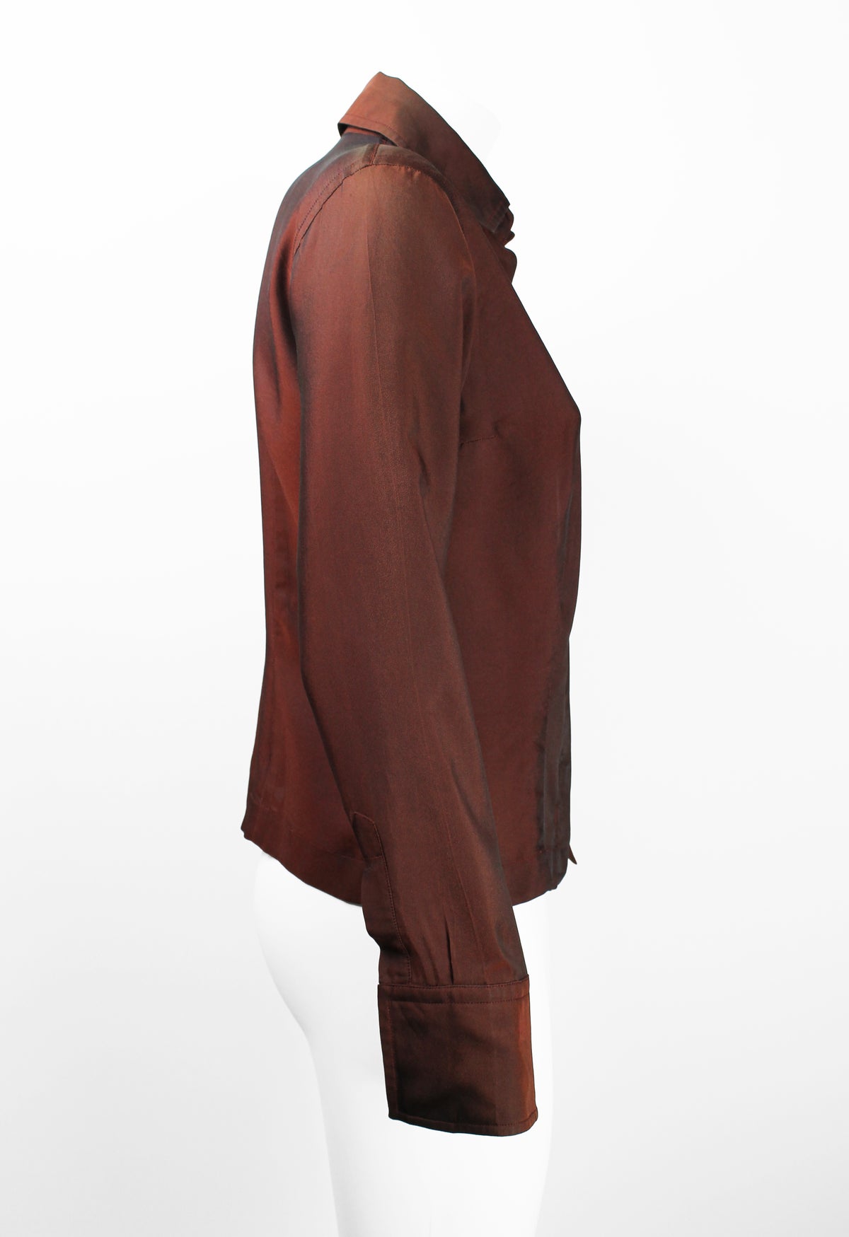GUCCI TOM FORD SS 1998 SILK IRIDESCENT RED SHIRT