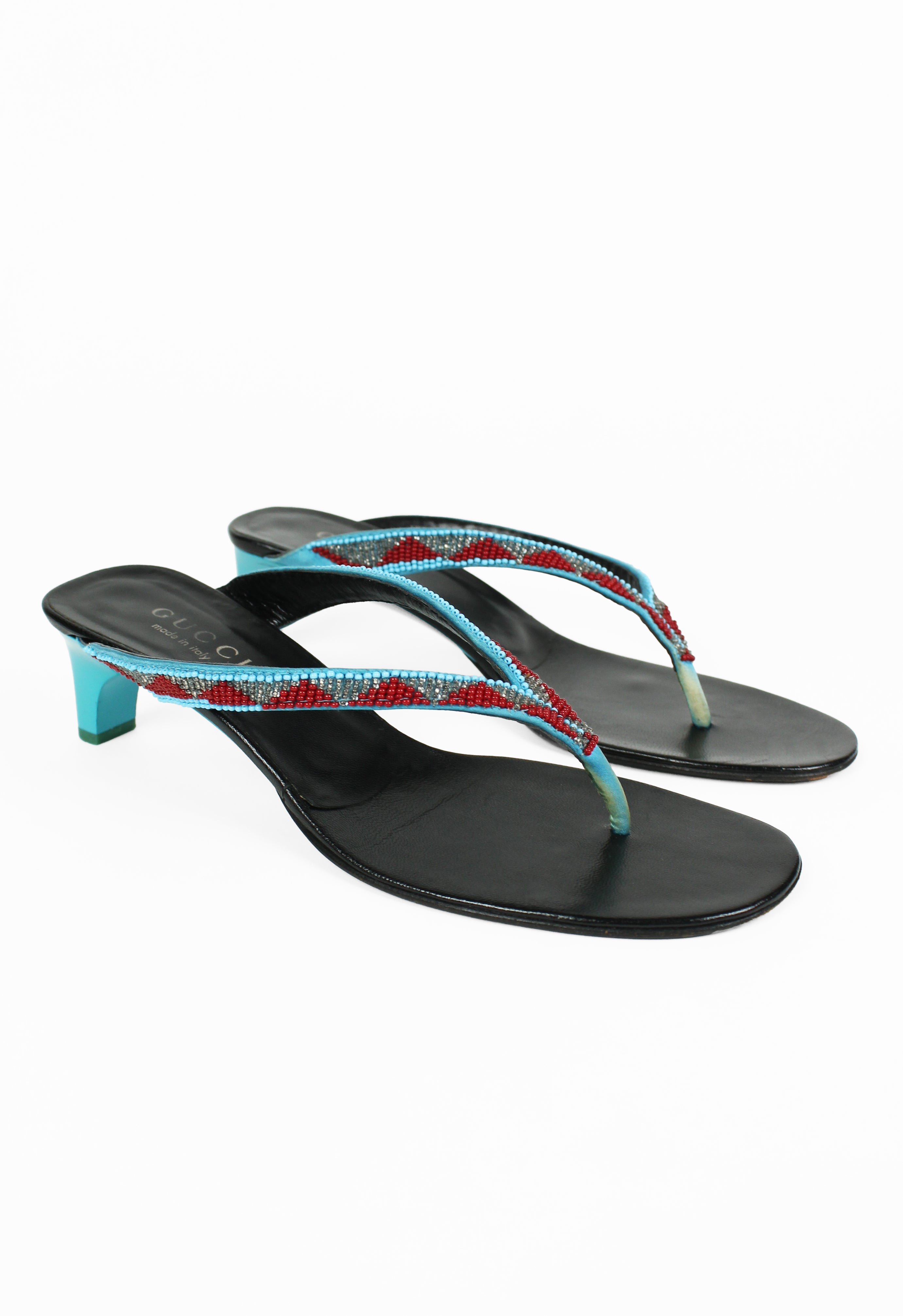 GUCCI TOM FORD SS 1999 BEADED HEEL SANDALS