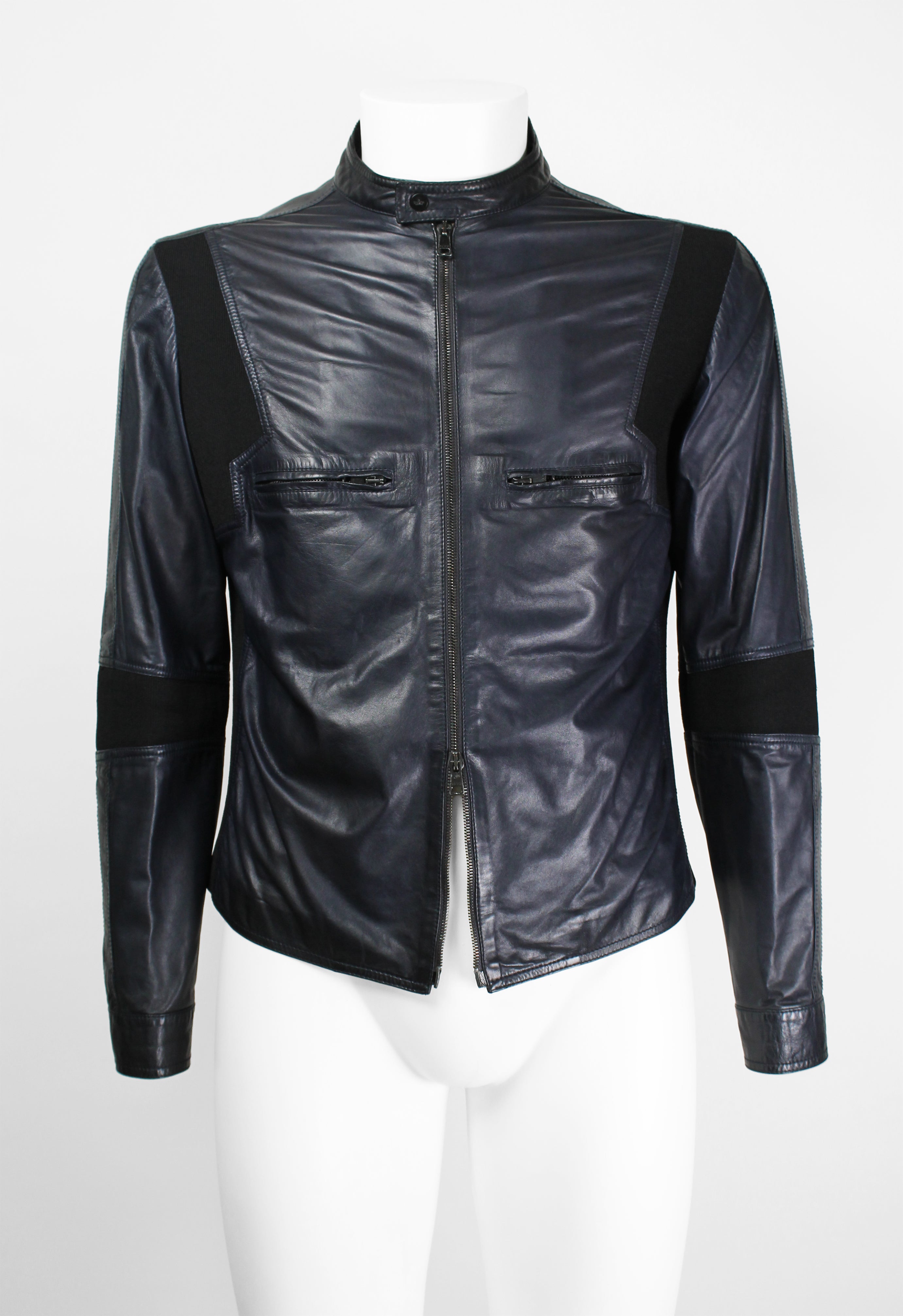 GUCCI TOM FORD SS 1999 BLUE LEATHER RACER JACKET