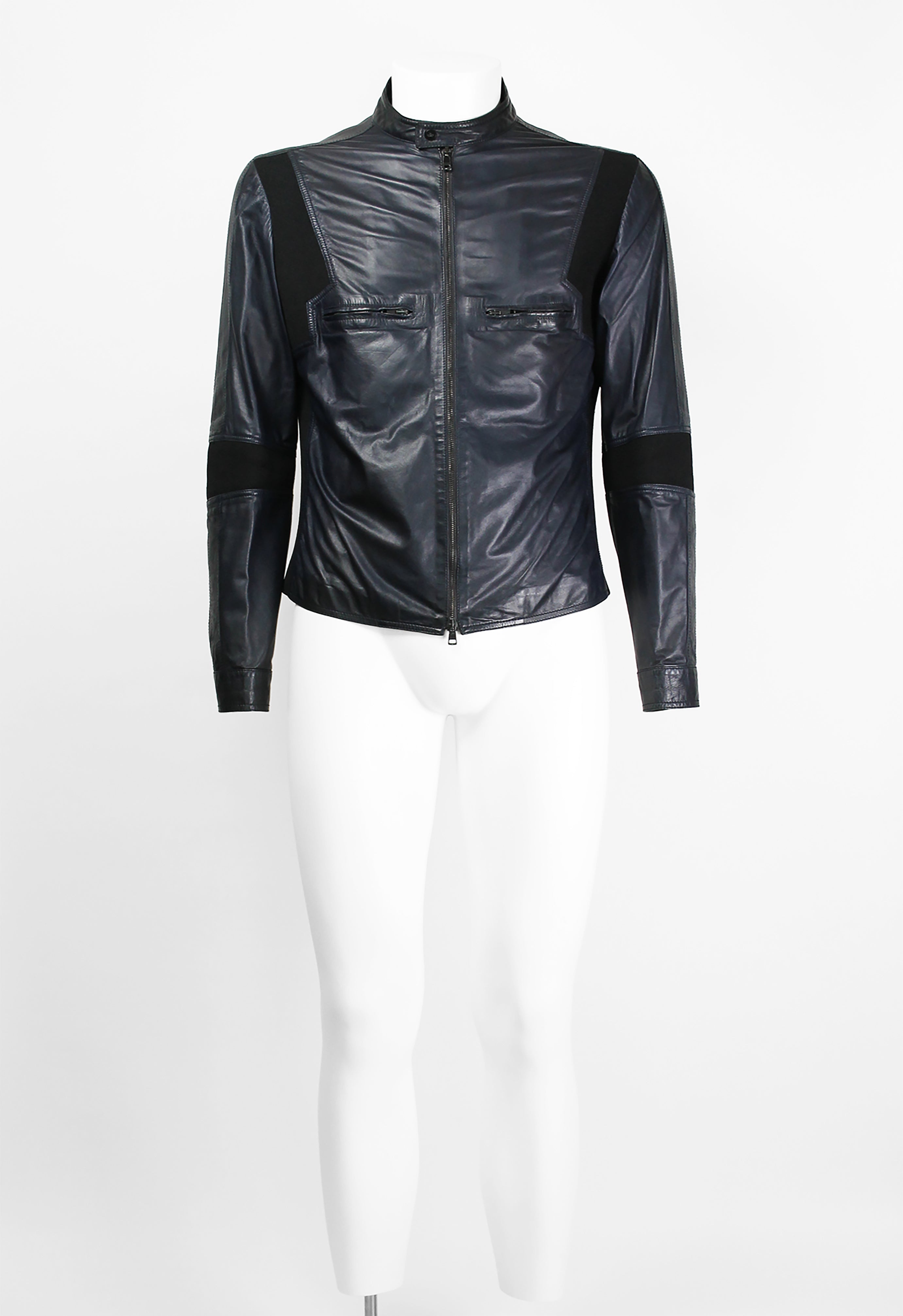 GUCCI TOM FORD SS 1999 BLUE LEATHER RACER JACKET
