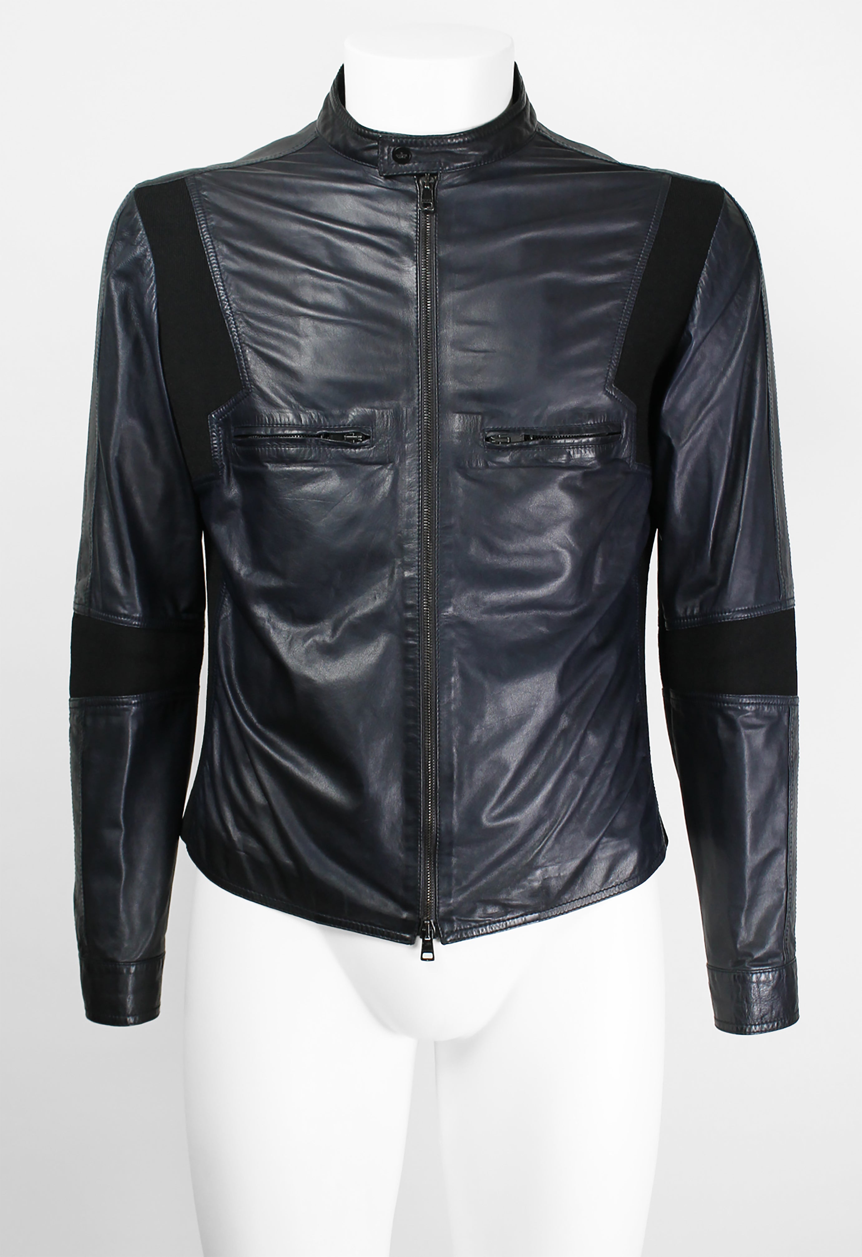 GUCCI TOM FORD SS 1999 BLUE LEATHER RACER JACKET