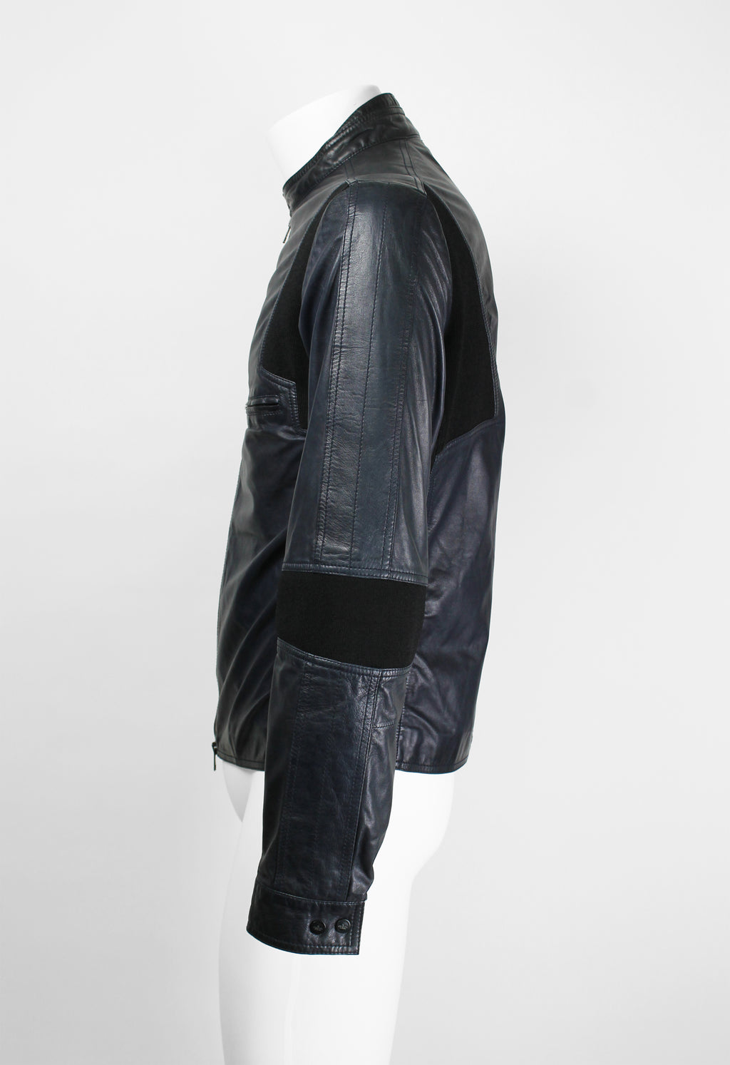 GUCCI TOM FORD SS 1999 BLUE LEATHER RACER JACKET