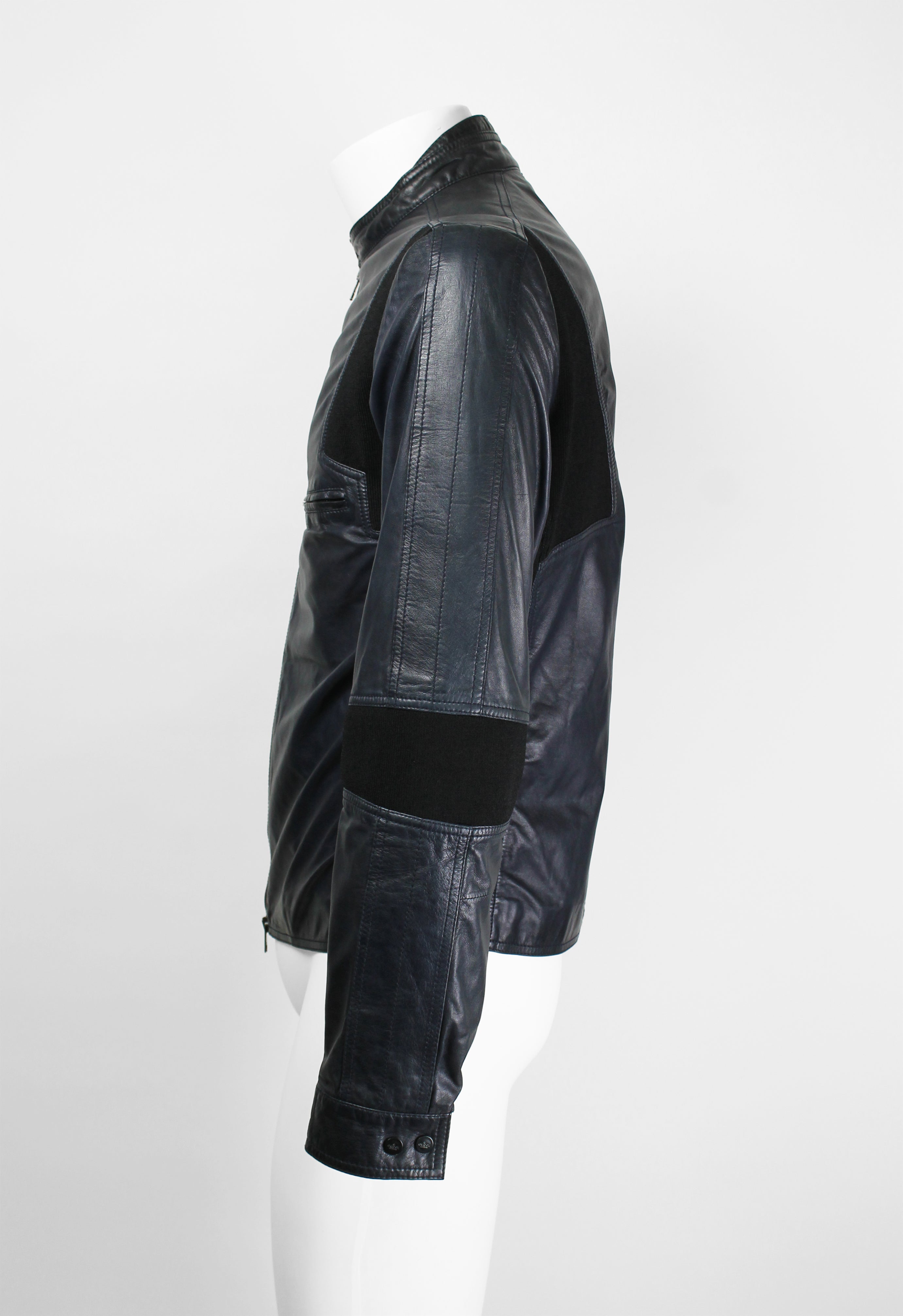 GUCCI TOM FORD SS 1999 BLUE LEATHER RACER JACKET