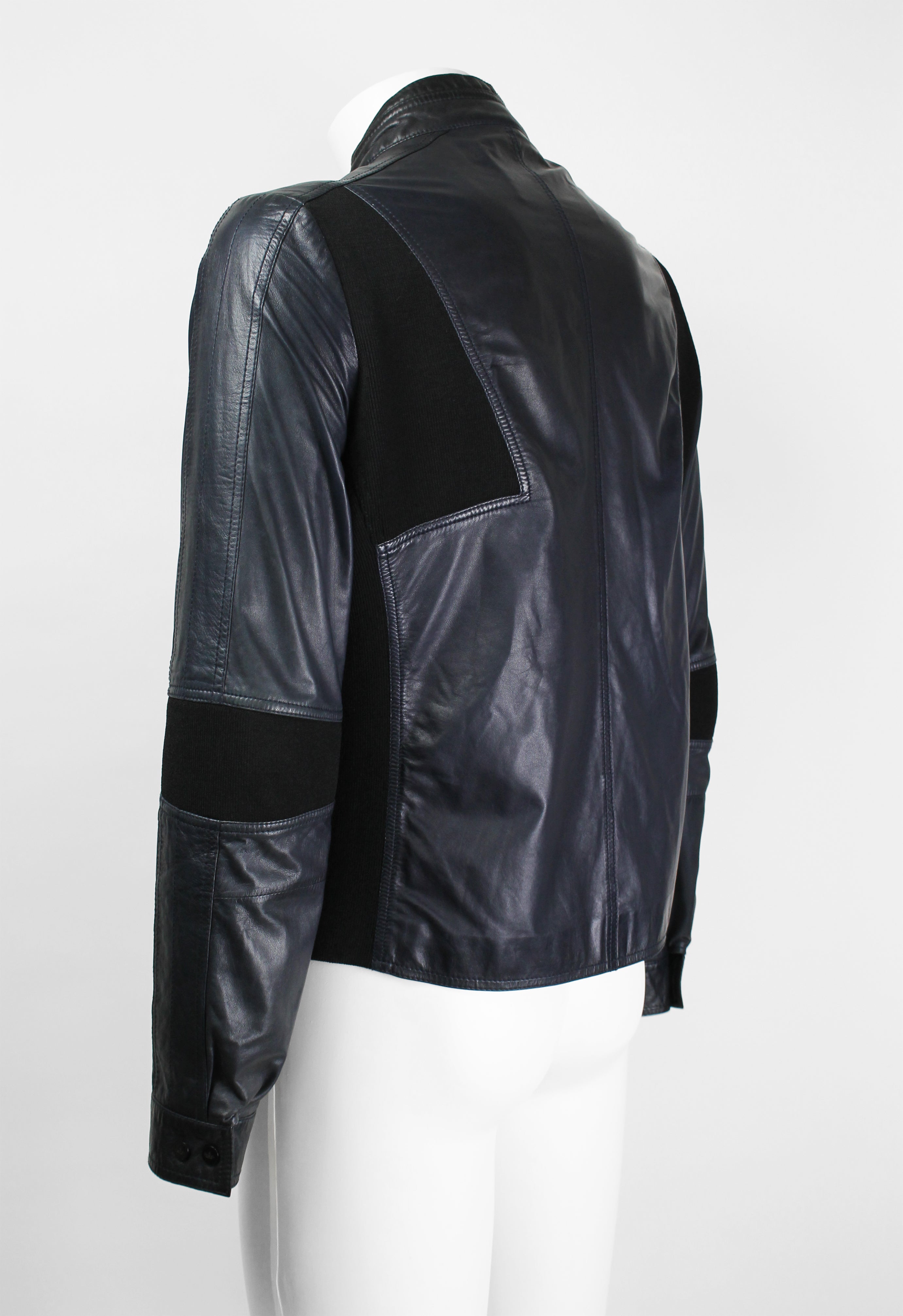GUCCI TOM FORD SS 1999 BLUE LEATHER RACER JACKET