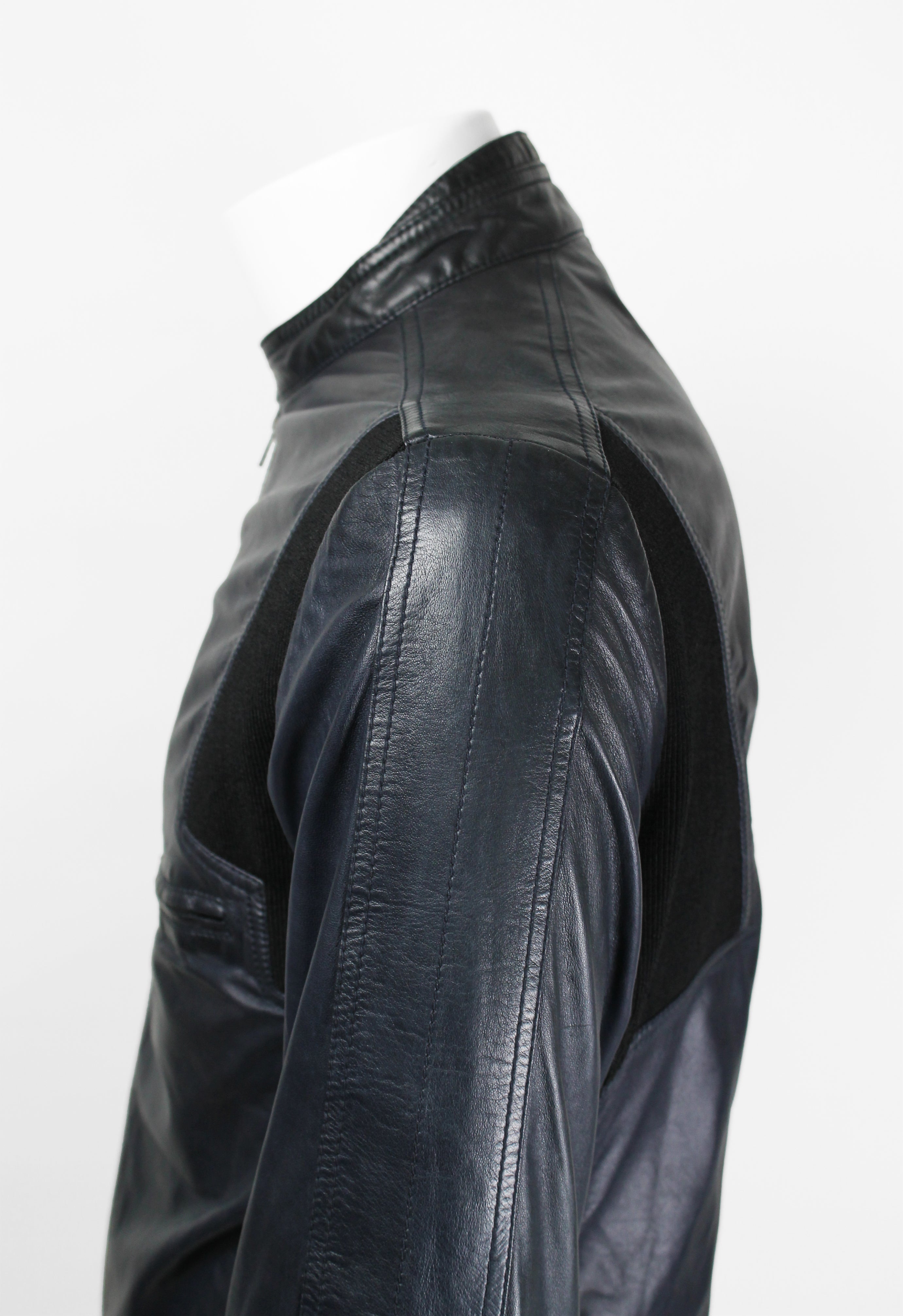 GUCCI TOM FORD SS 1999 BLUE LEATHER RACER JACKET