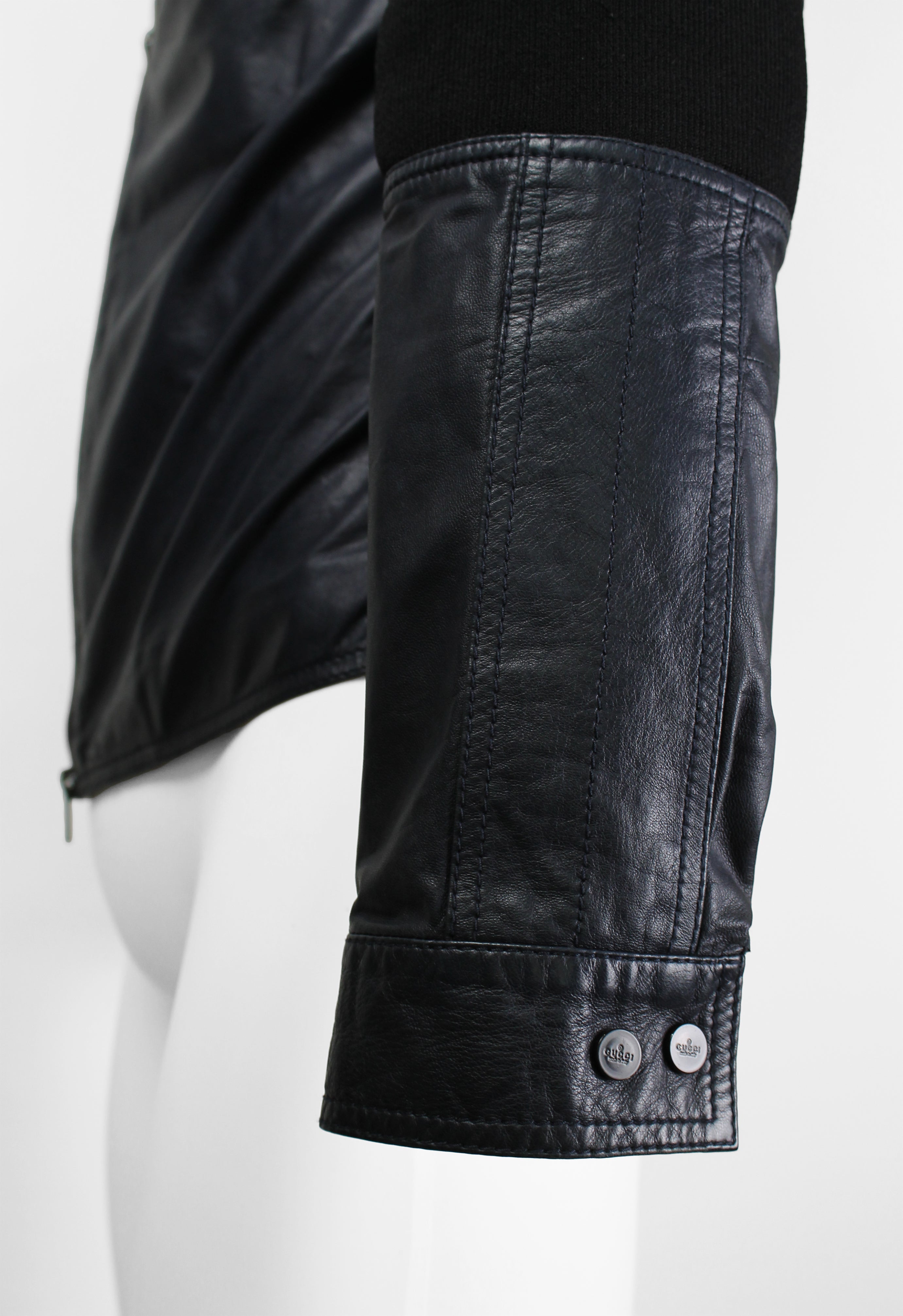 GUCCI TOM FORD SS 1999 BLUE LEATHER RACER JACKET