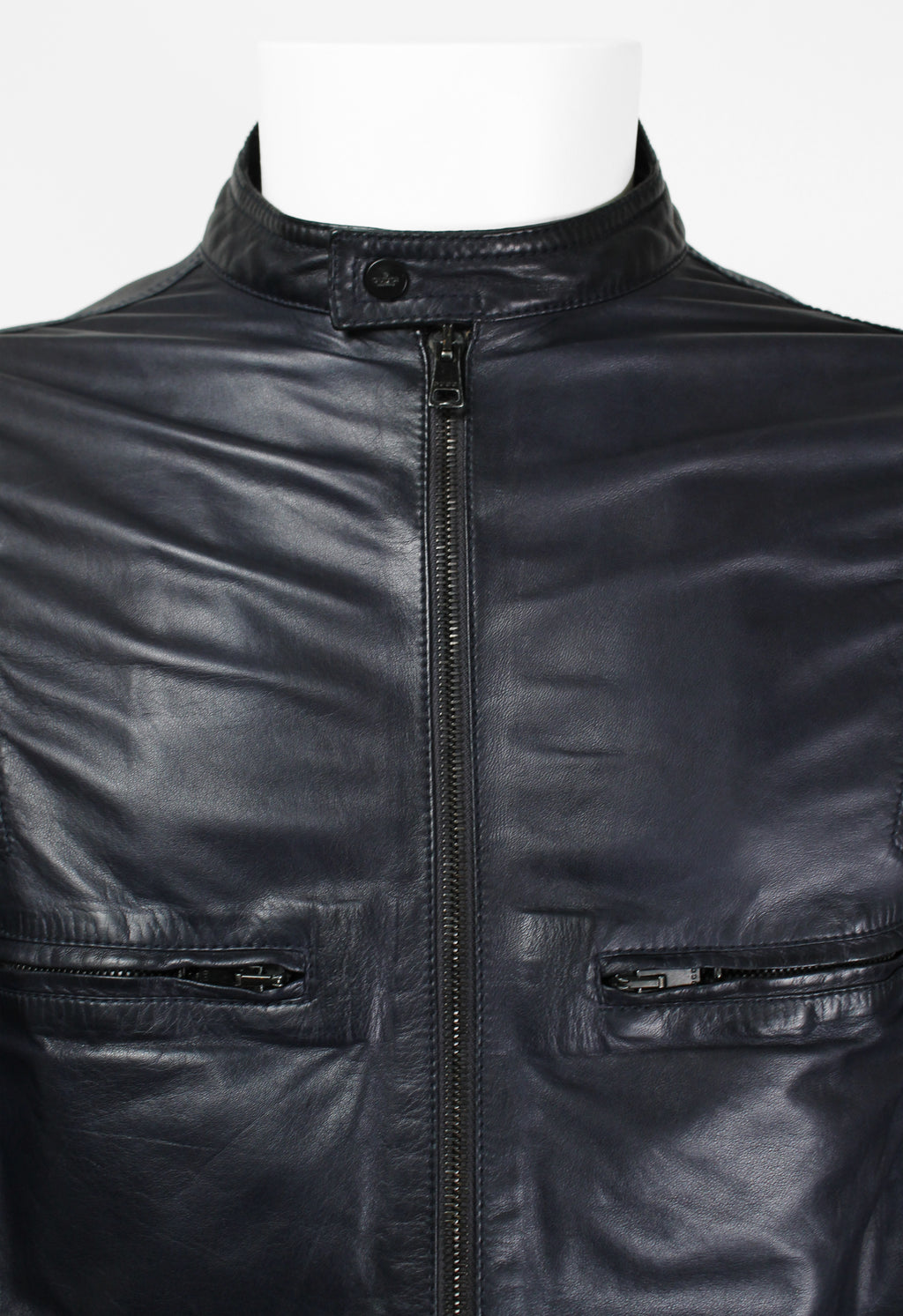 GUCCI TOM FORD SS 1999 BLUE LEATHER RACER JACKET