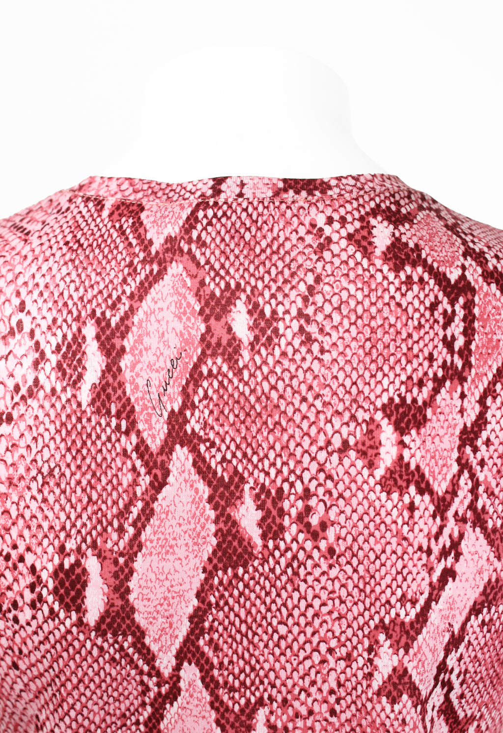 GUCCI SS 2000 PINK PYTHON PRINT T-SHIRT