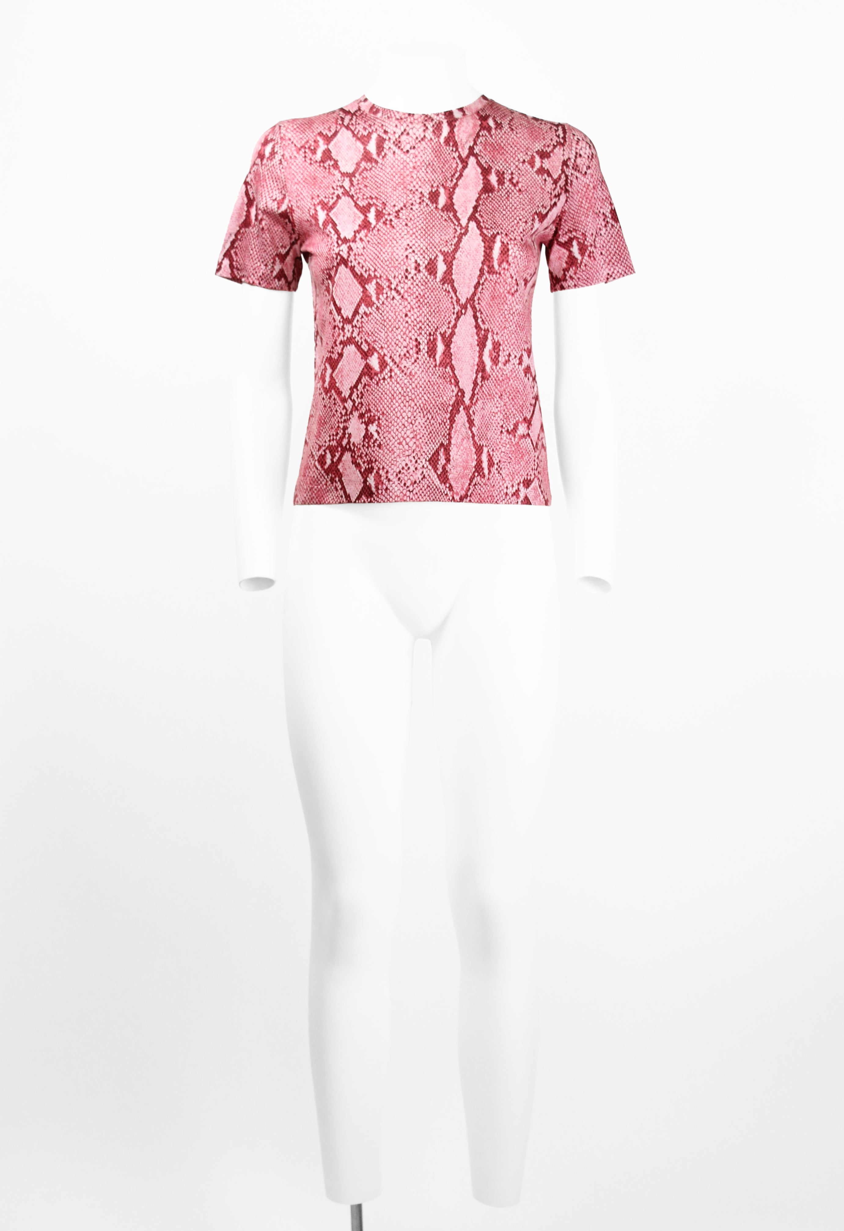 GUCCI SS 2000 PINK PYTHON PRINT T-SHIRT
