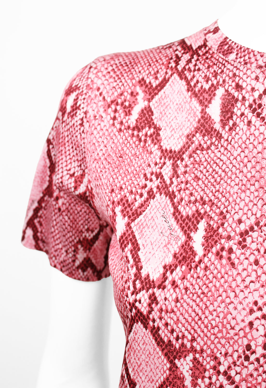 GUCCI SS 2000 PINK PYTHON PRINT T-SHIRT